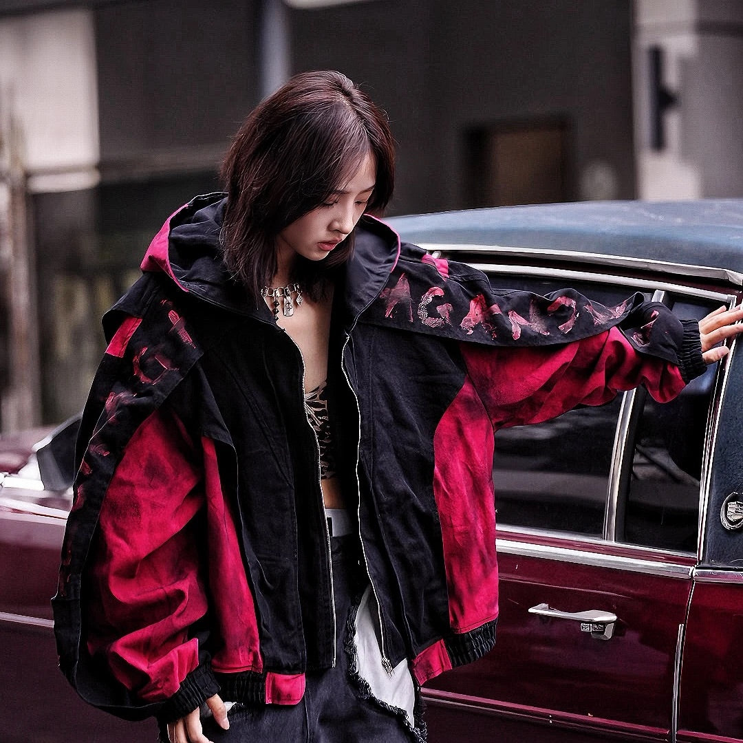 Hand-Painted Muddy Denim Jacket