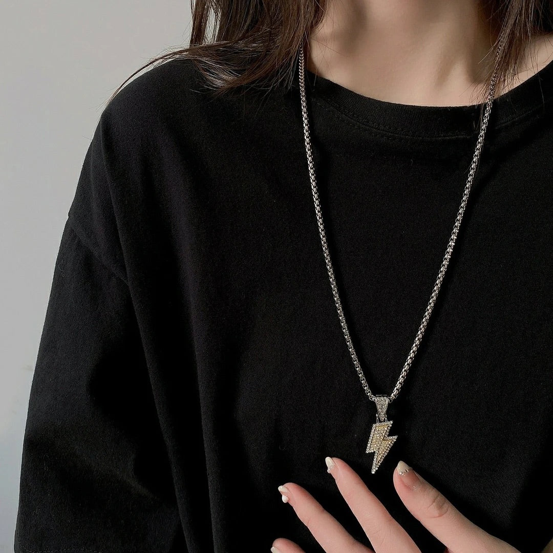 Full Diamond Titanium Steel Necklace