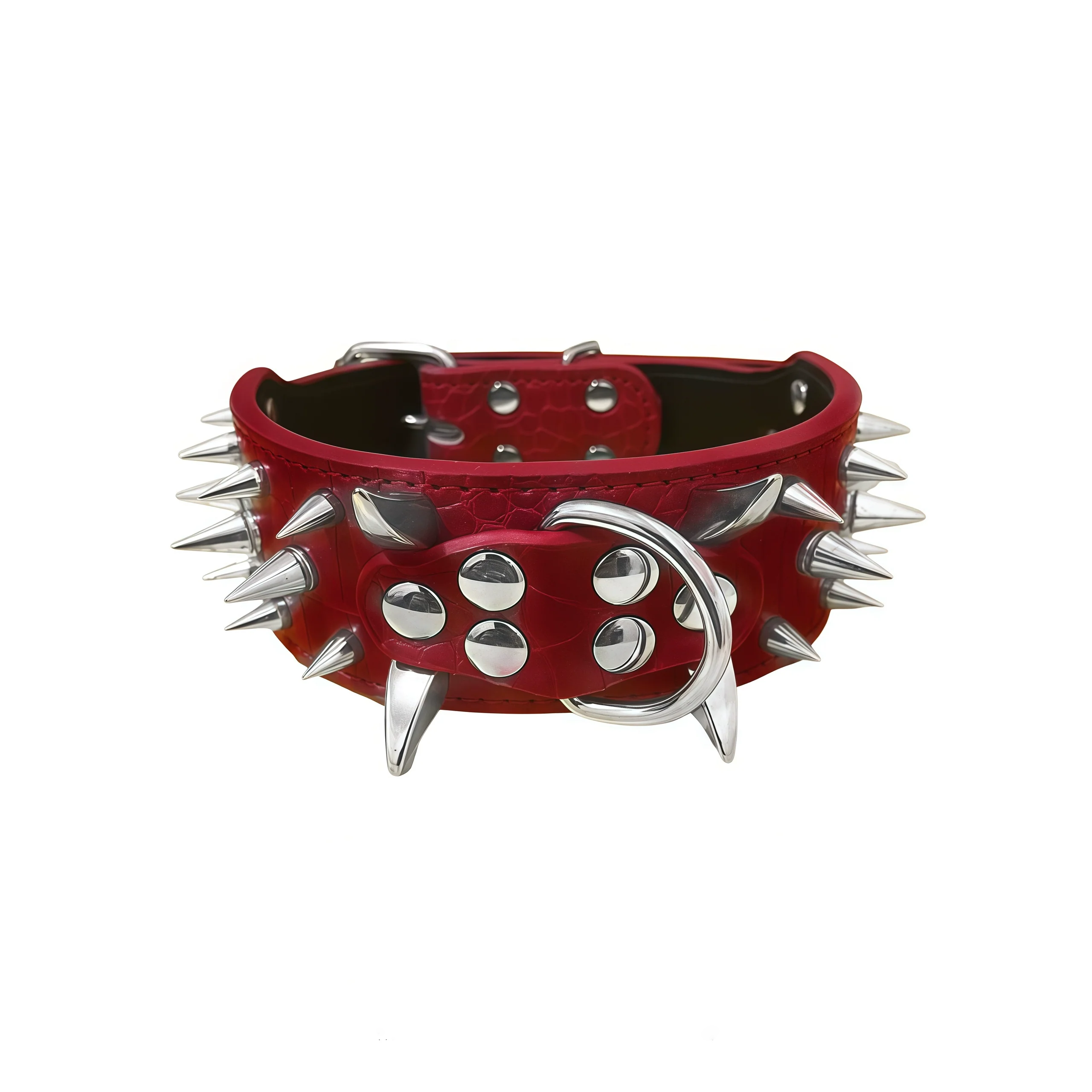 Studded Leather Punk Choker Y2K Necklace