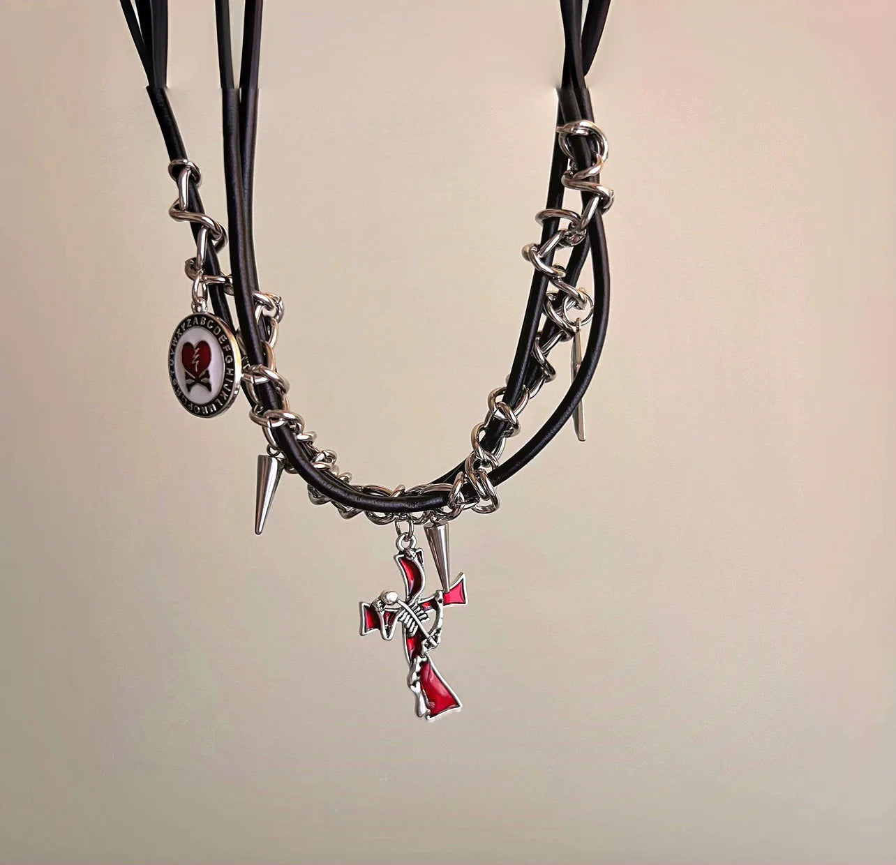 Irregular Cross Dark Punk Multi-Layer Necklace