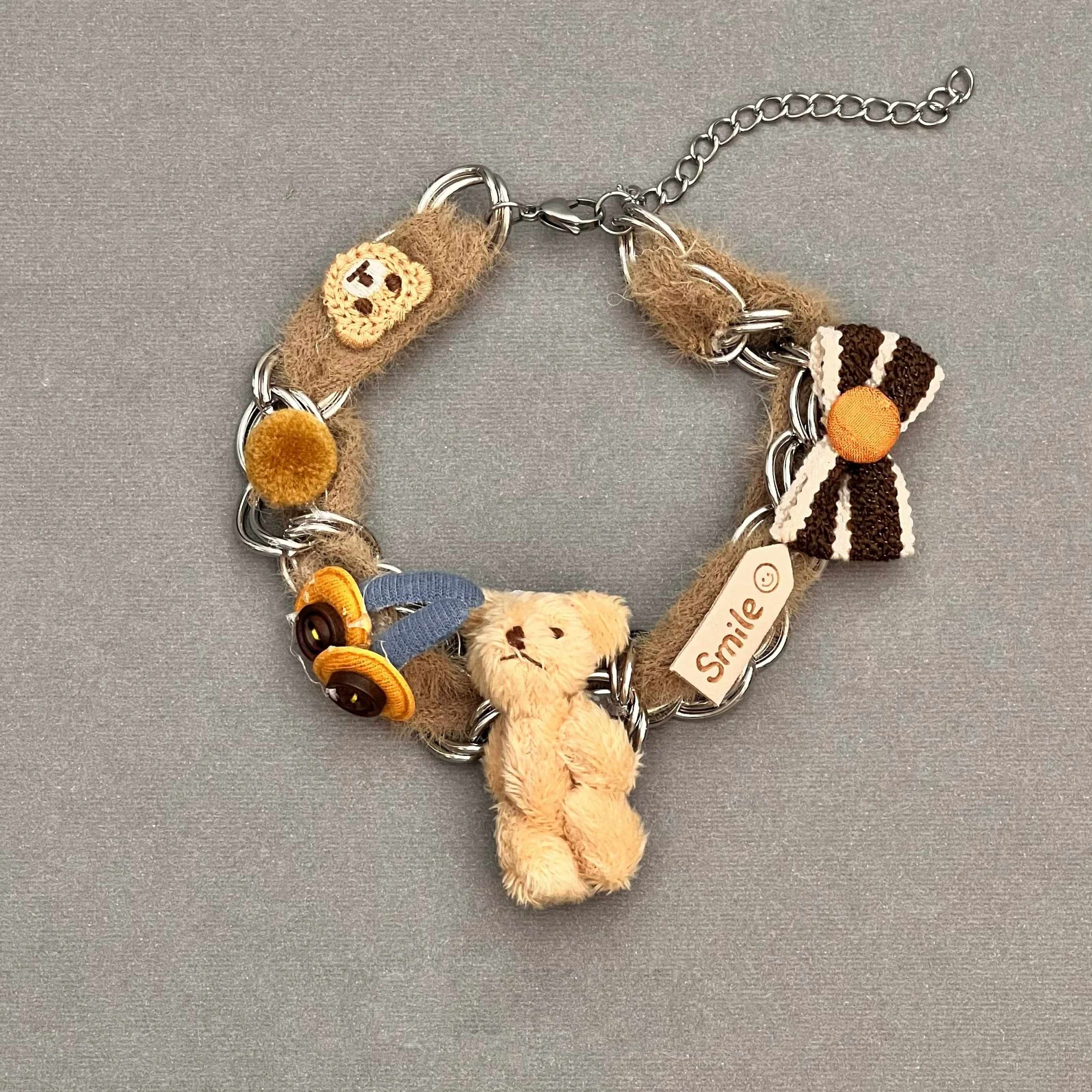 Plush Bear Bow Cartoon Choker Necklace