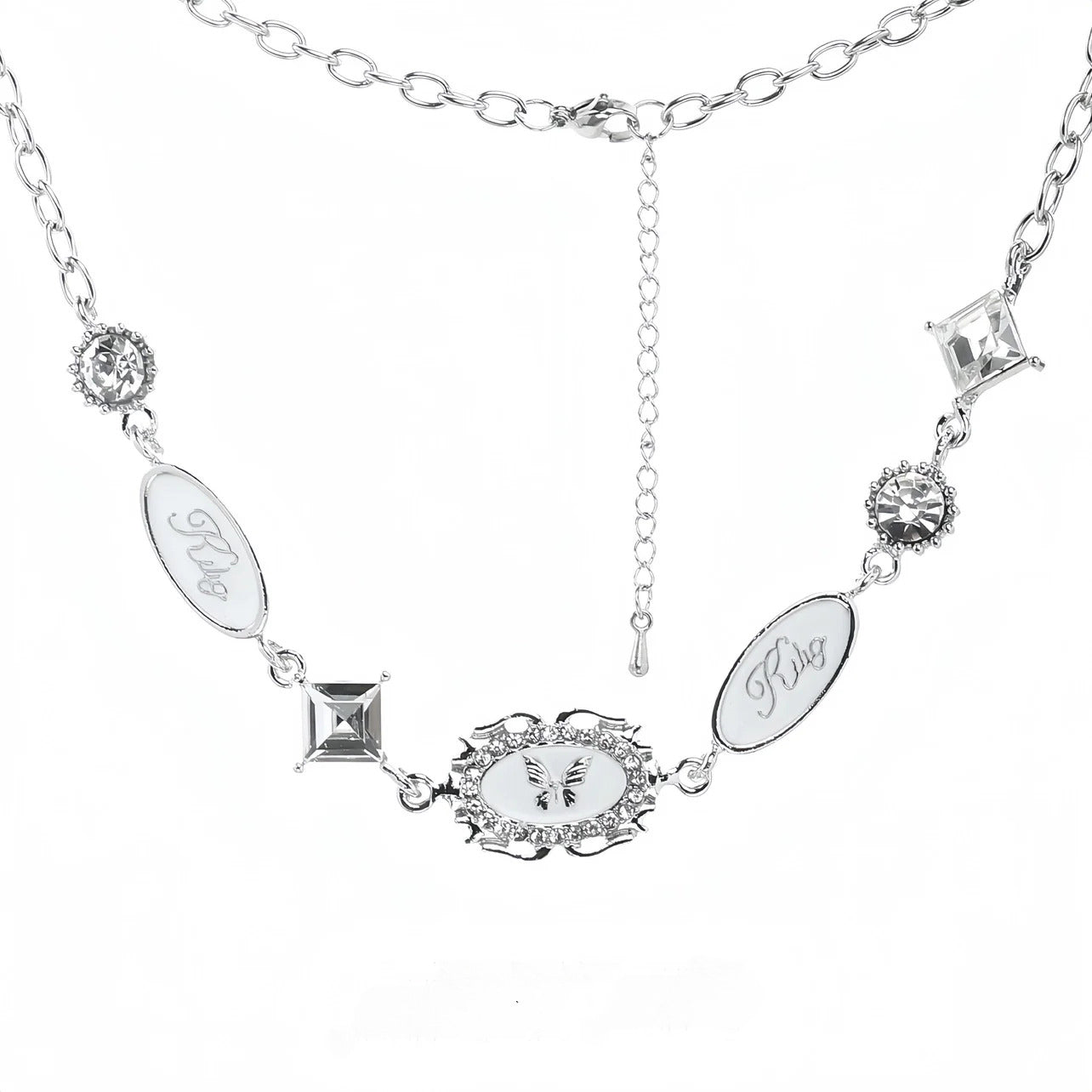 Butterfly Letter Pendant Necklace