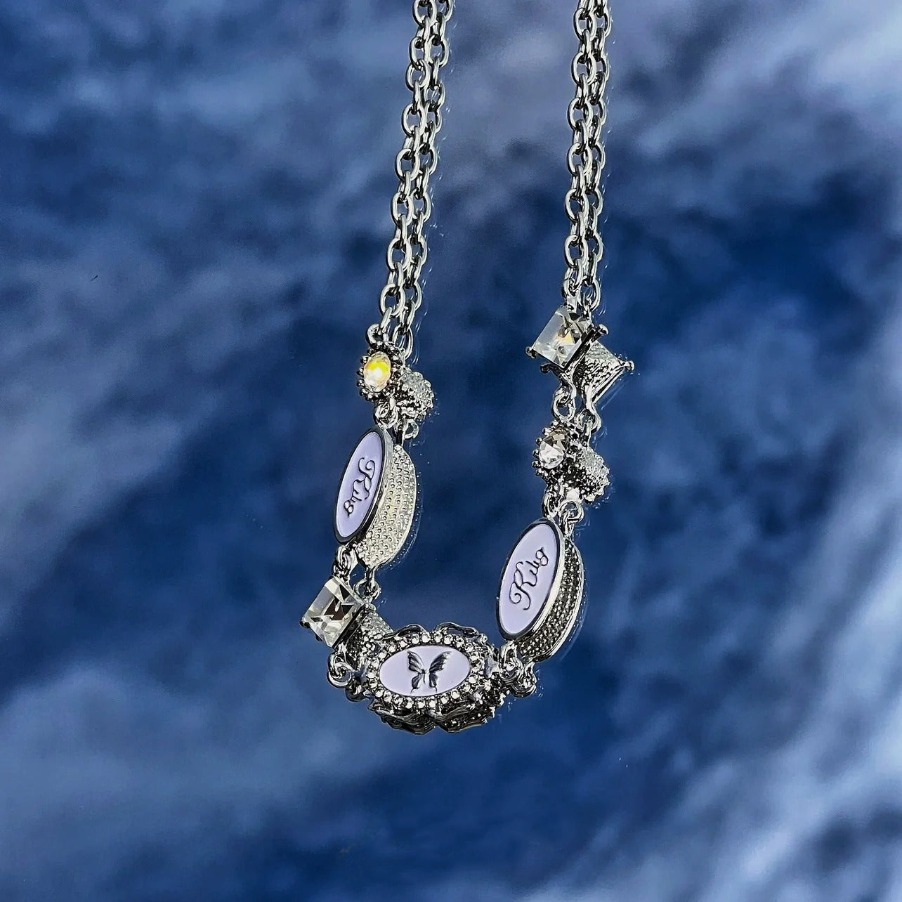 Butterfly Letter Pendant Necklace