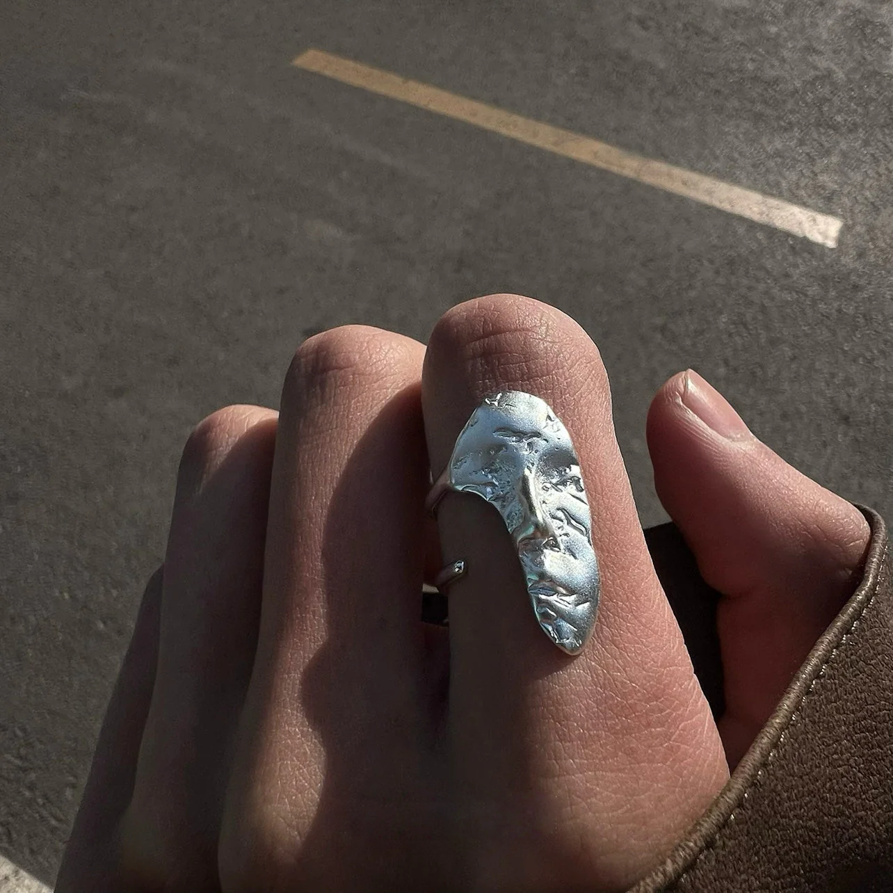 Simple Vintage Mask Face Ring