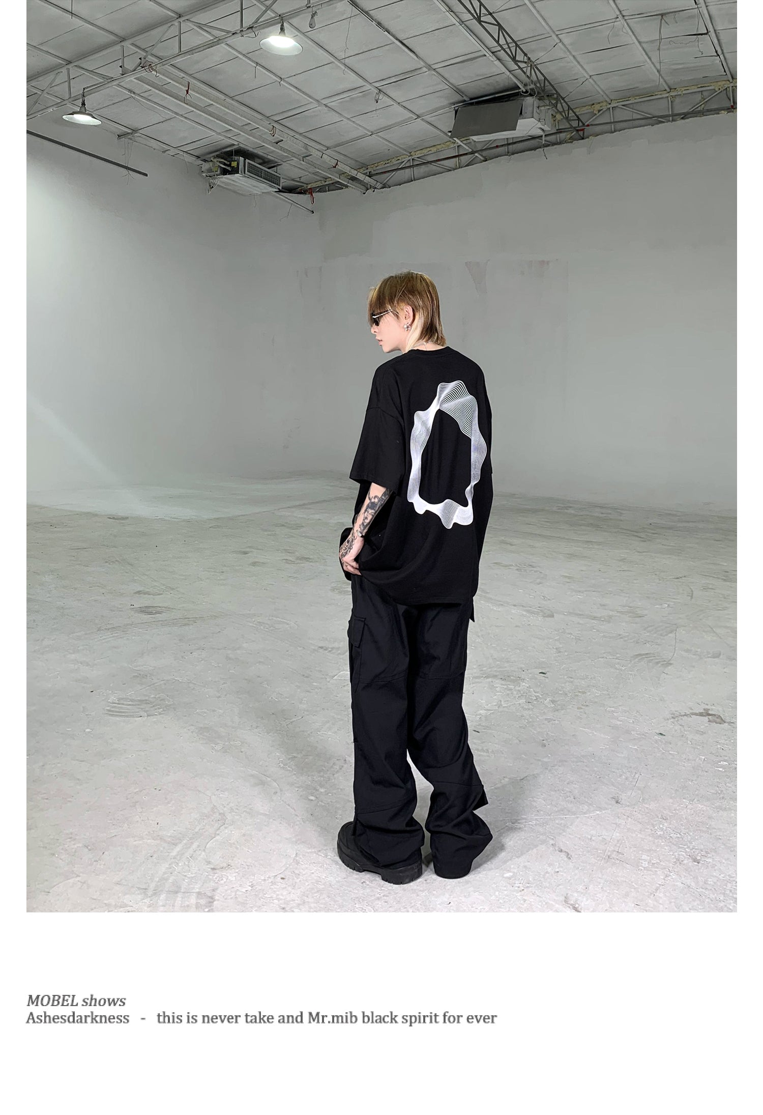 【24s July.】Geometric Curve Print High Street T-shirt