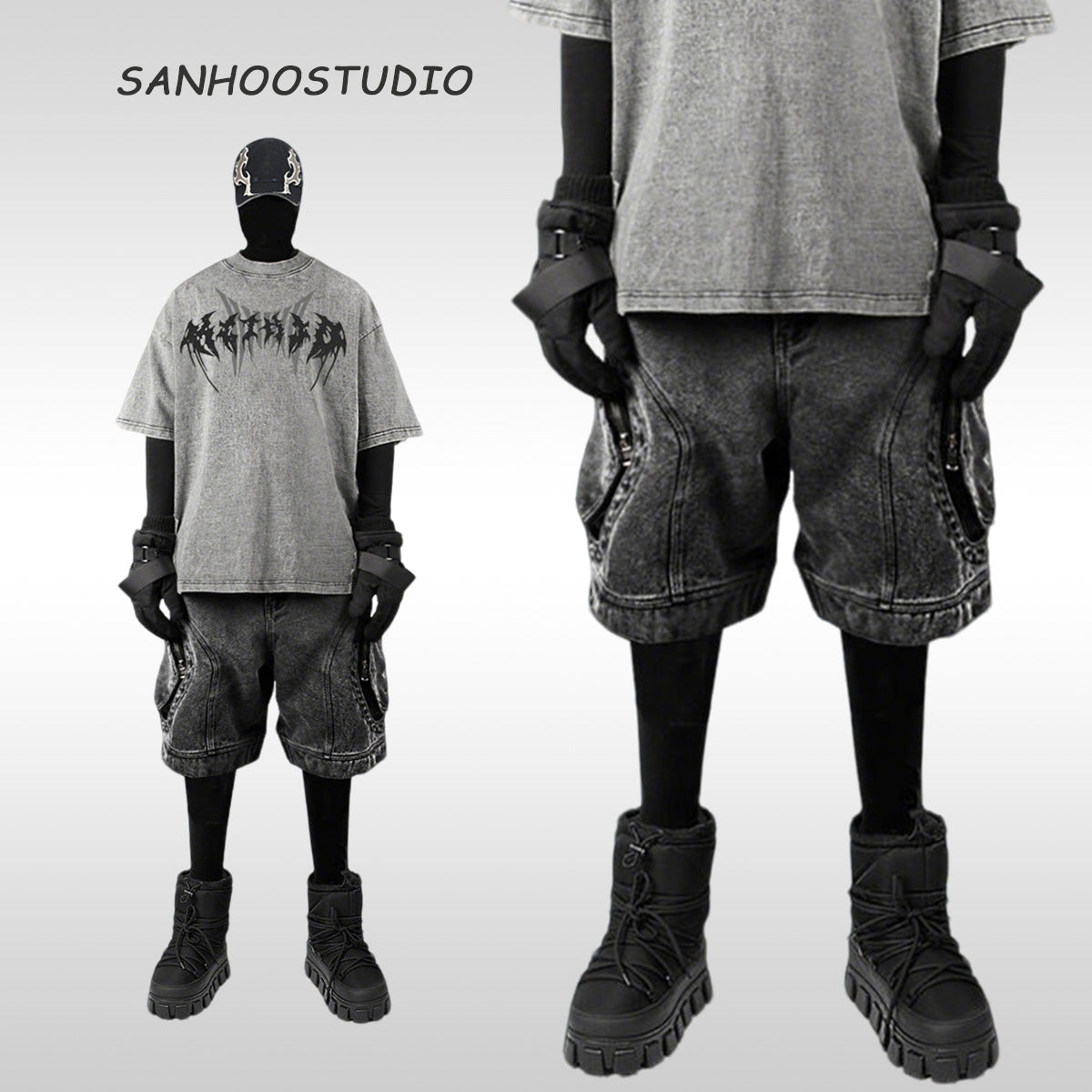 High Street Big Pocket Deconstructed Denim Shorts