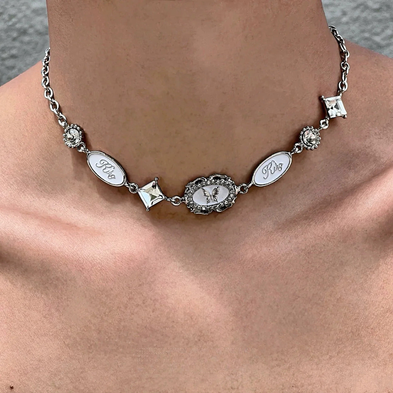 Butterfly Letter Pendant Necklace