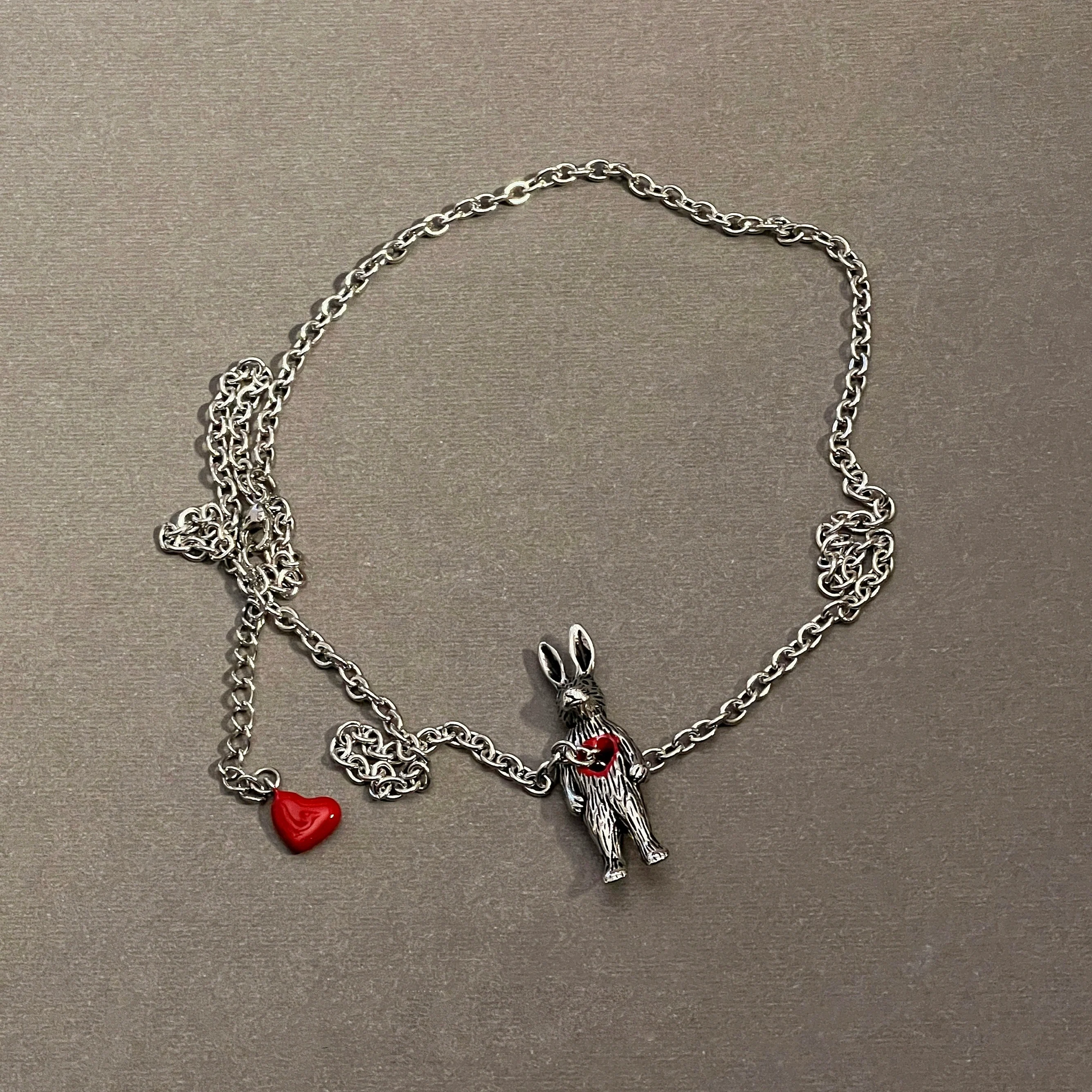 Pierced Bunny Titanium Steel Necklace