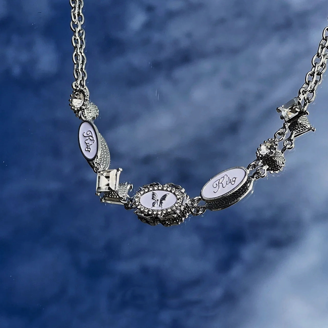 Butterfly Letter Pendant Necklace