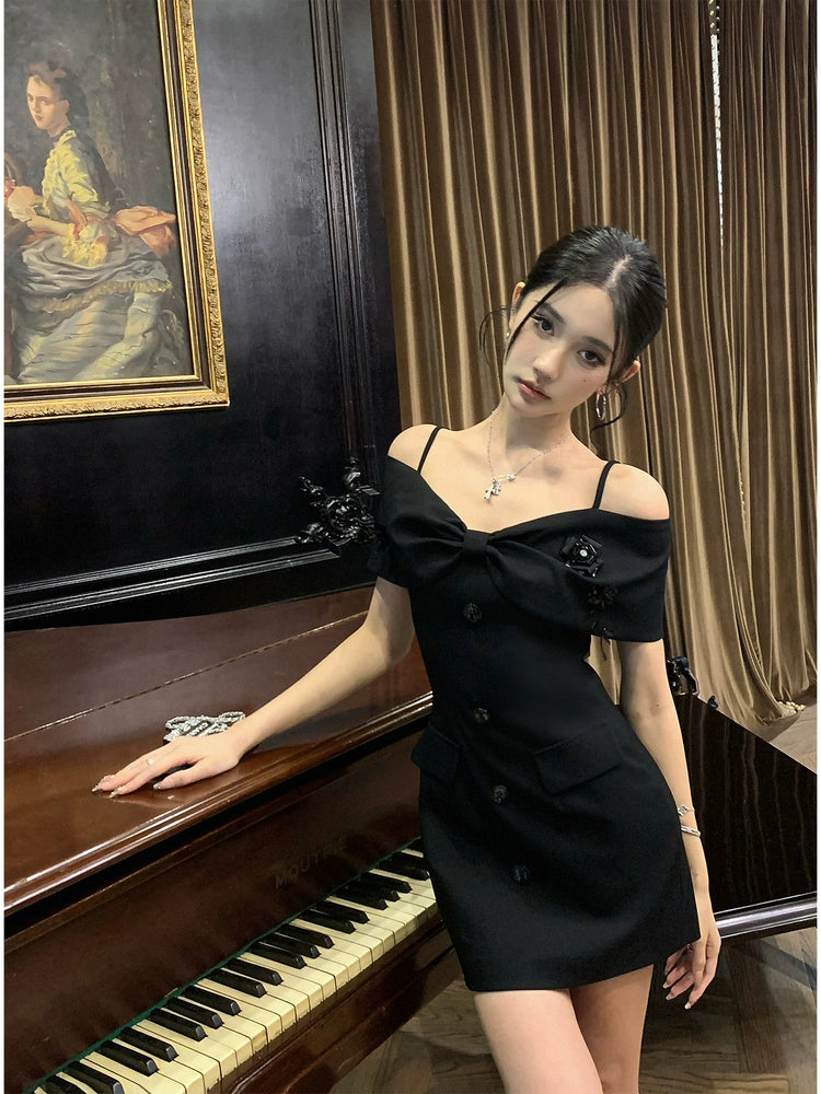 Off-Shoulder Blazer Maxi Dress