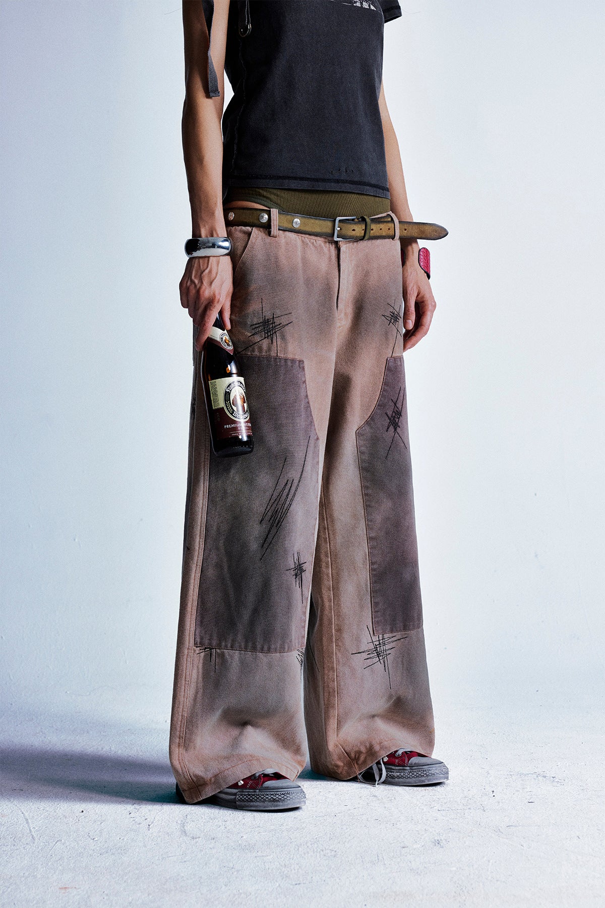 Wasteland Style Dirty Dyed Washed Jeans