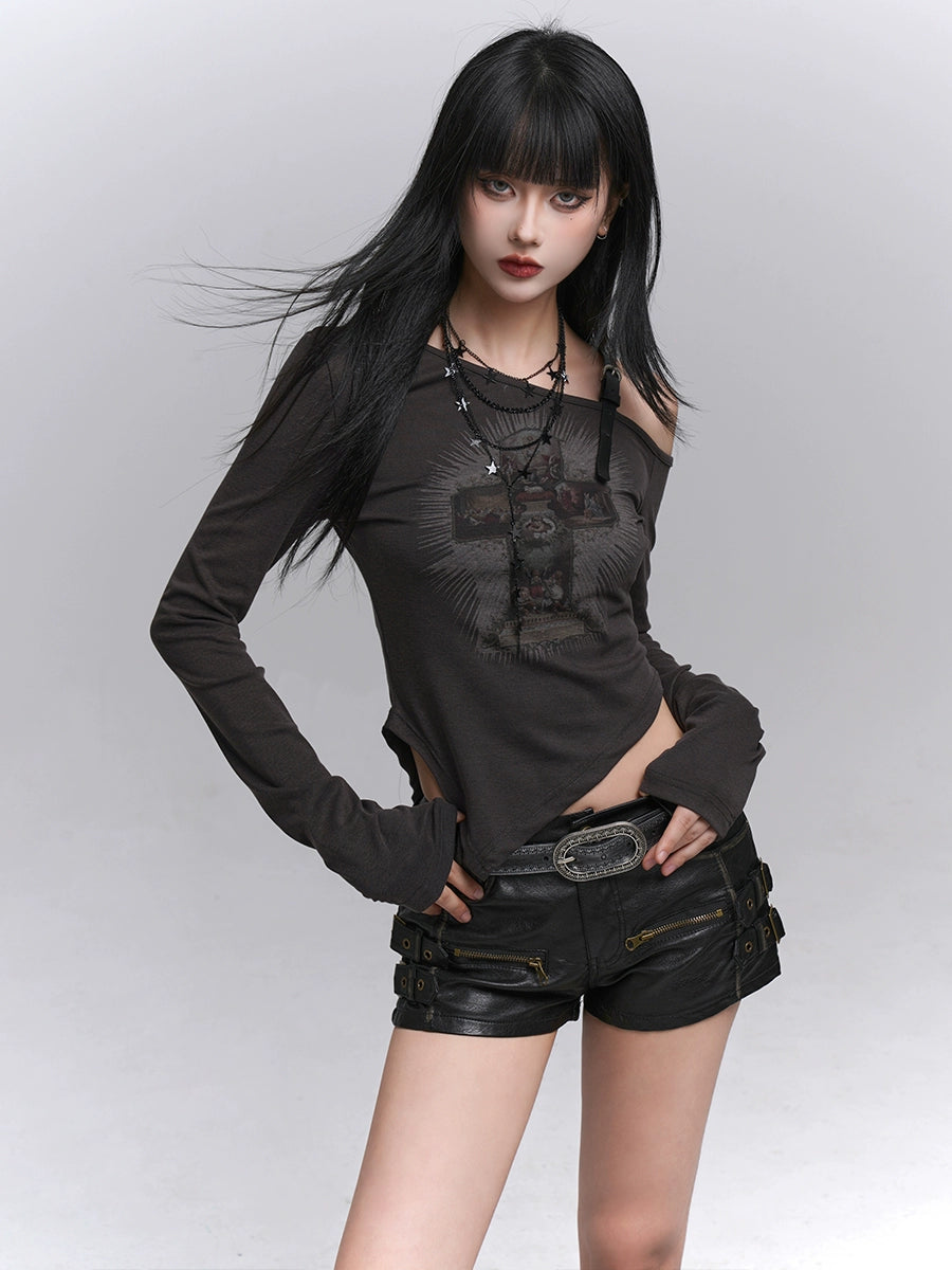 Black PU Shorts - Early Autumn Festival Style