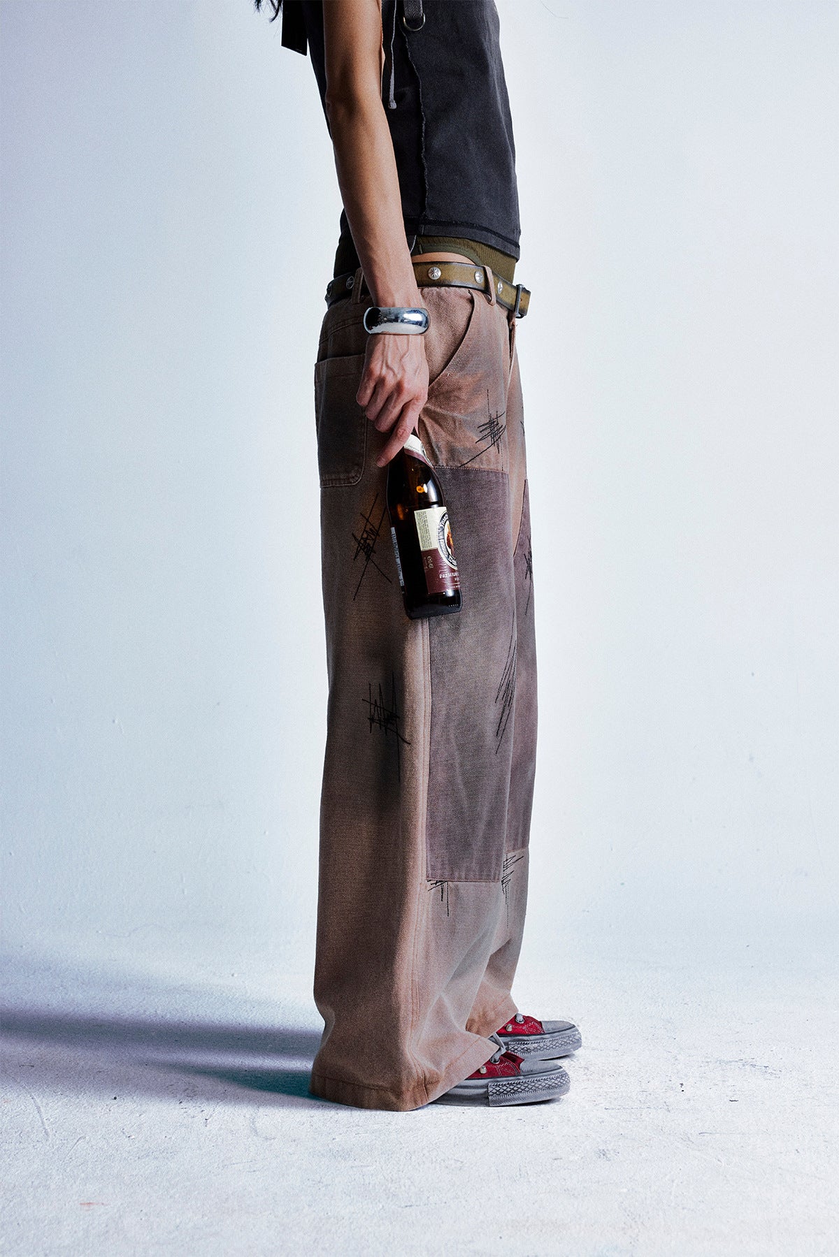 Wasteland Style Dirty Dyed Washed Jeans