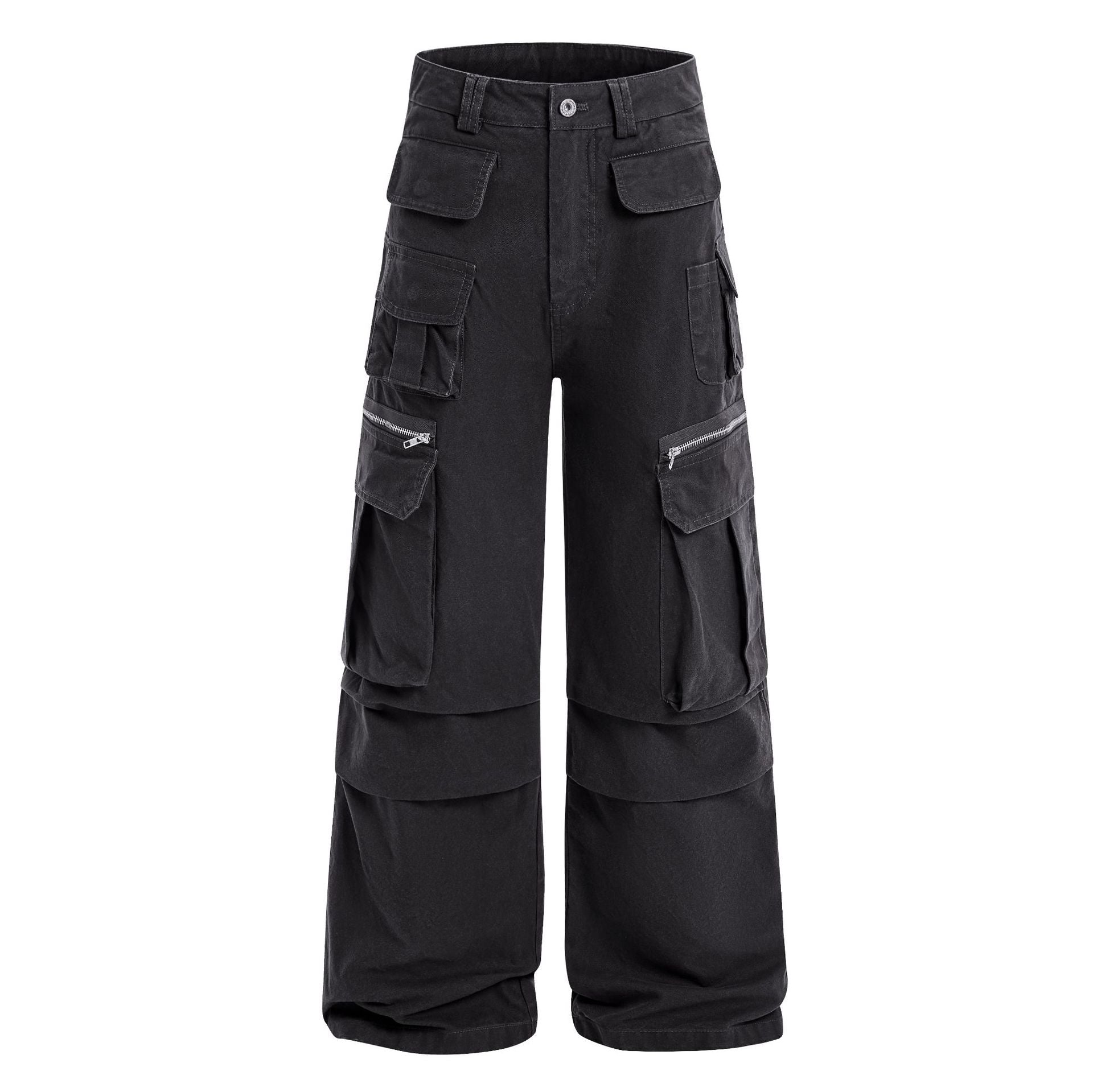 【25s Aug.】Vintage Washed Multi-Pocket Straight Cargo Pants