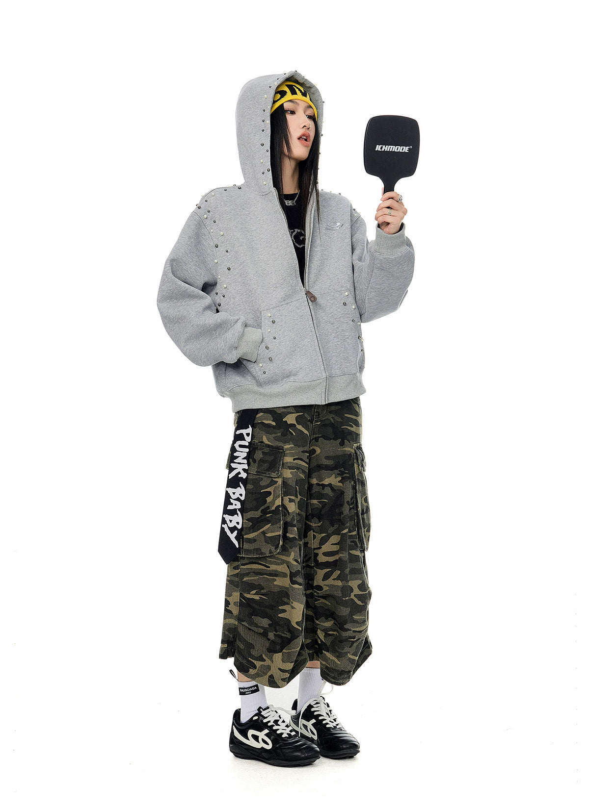 【25s Sep.】Vintage Pearl Detail Oversized Hoodie