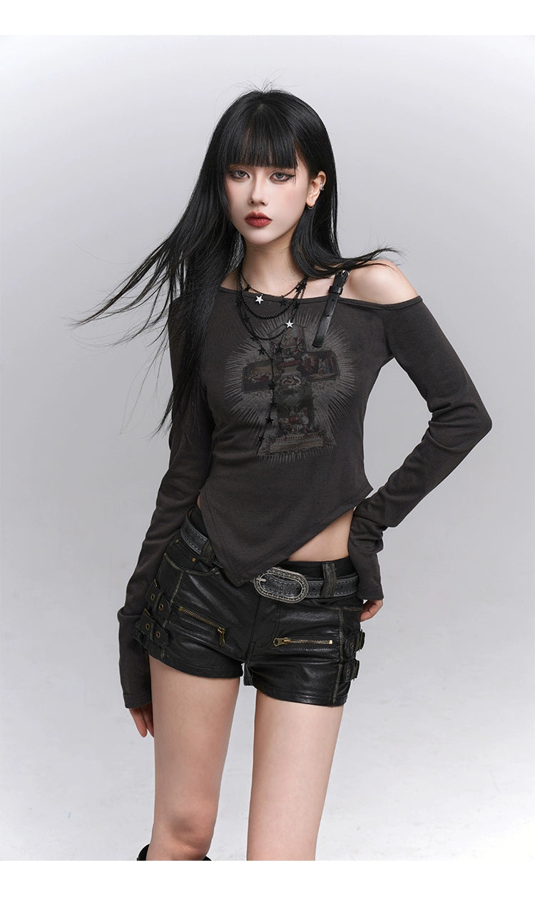 Black PU Shorts - Early Autumn Festival Style
