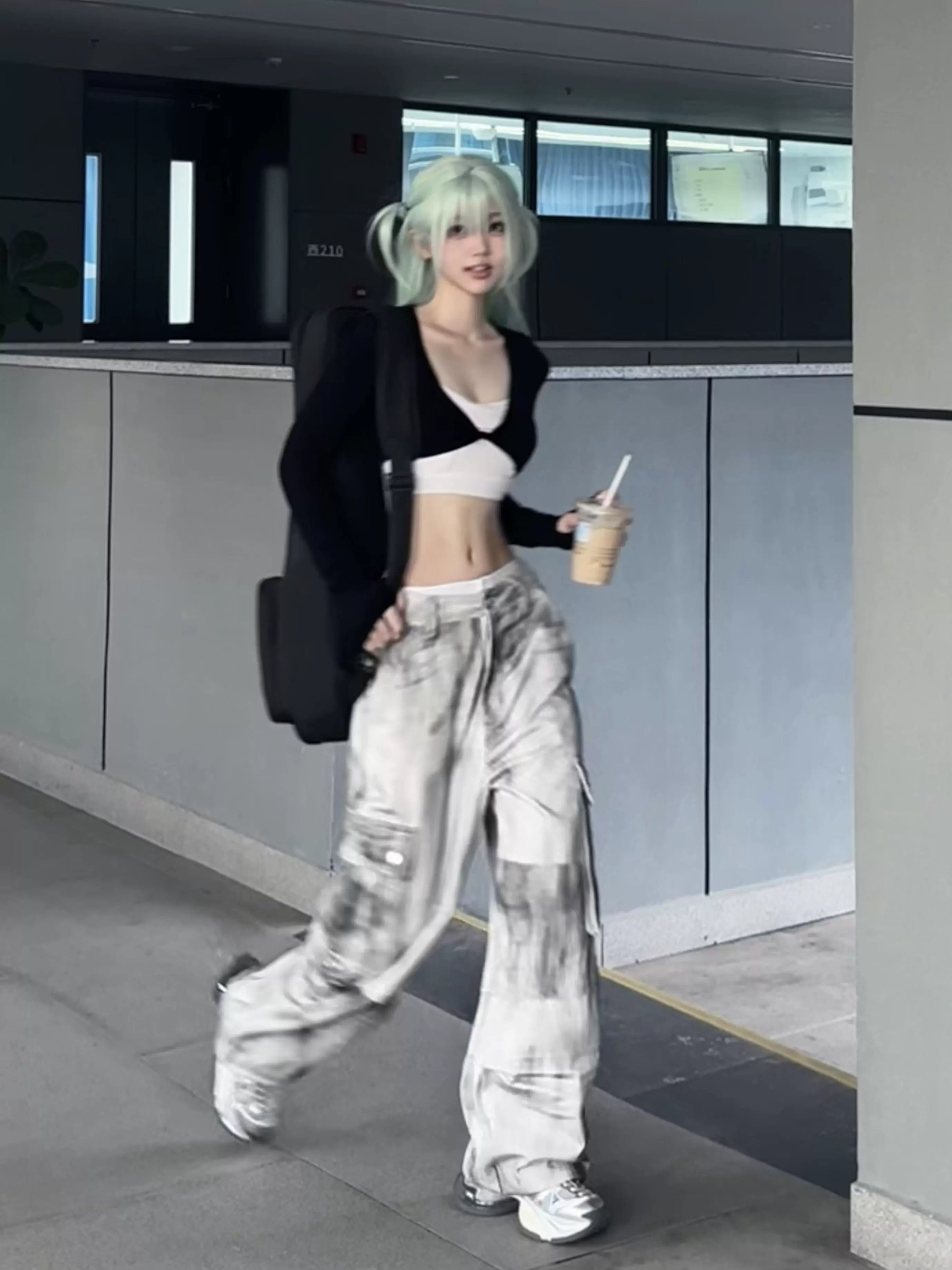 【25s Sep.】Washed Distressed Cargo Wide-Leg Pants