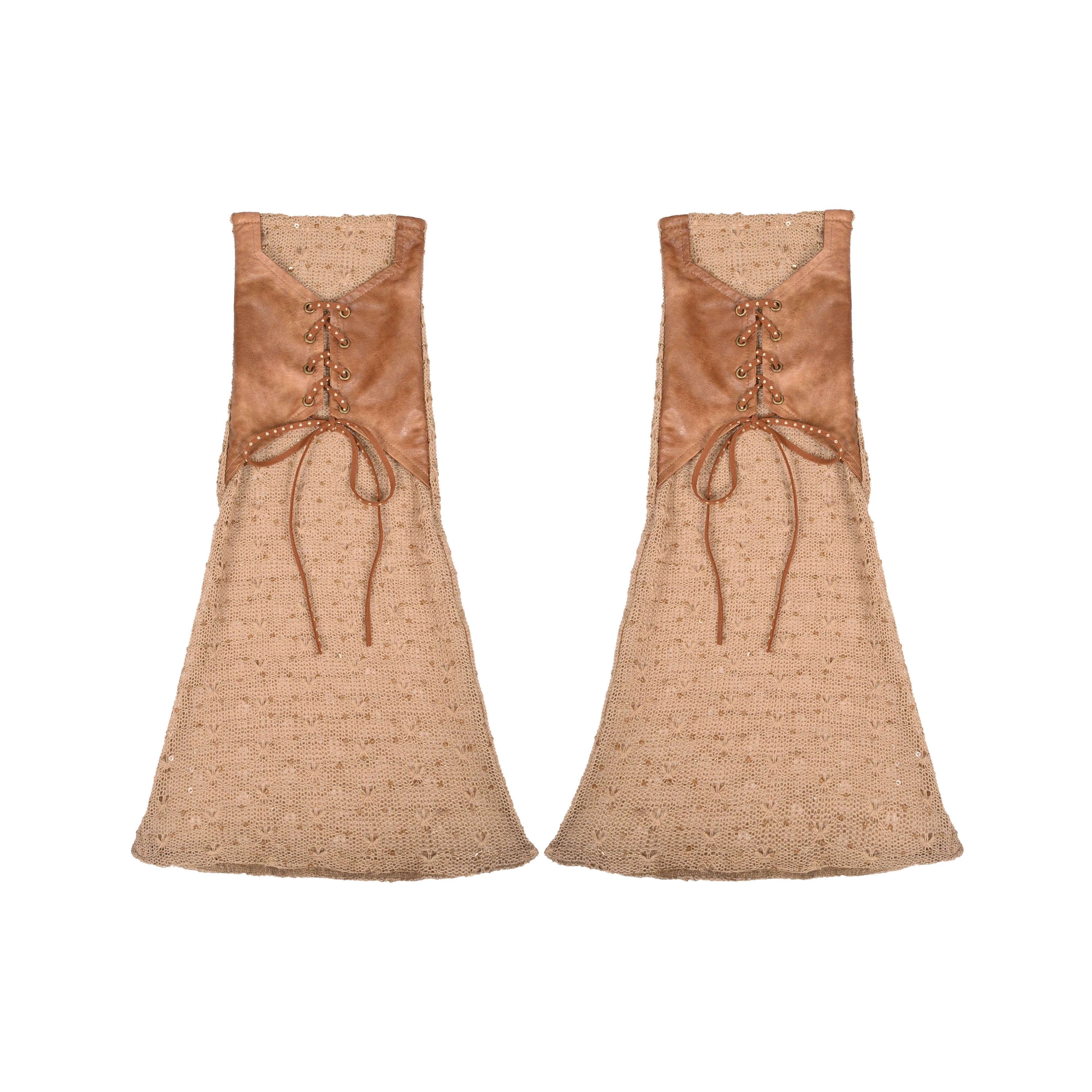 Distressed Patchwork PU Leg Warmers