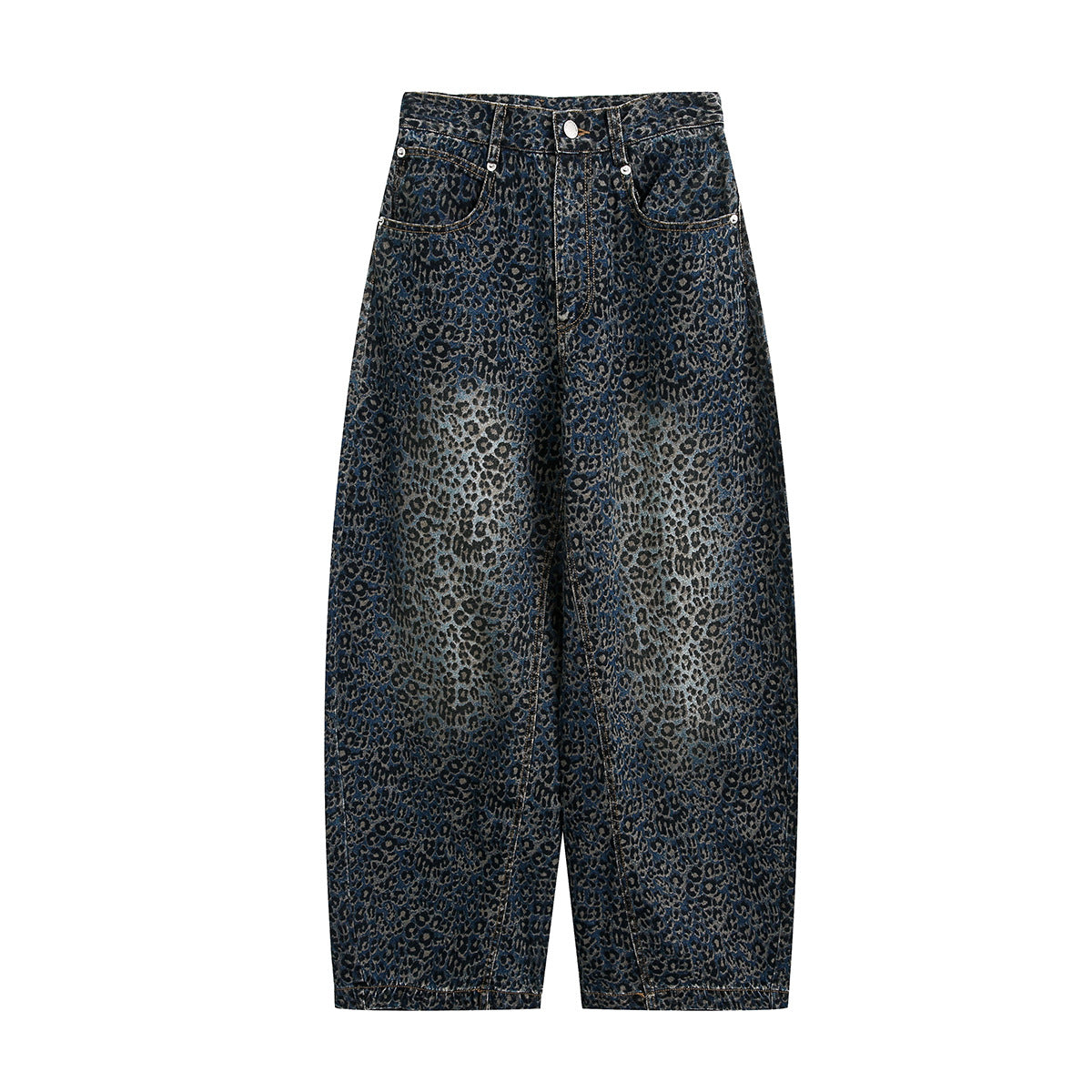 【25s Jul.】Leopard Print Scimitar Wide-Leg Jeans