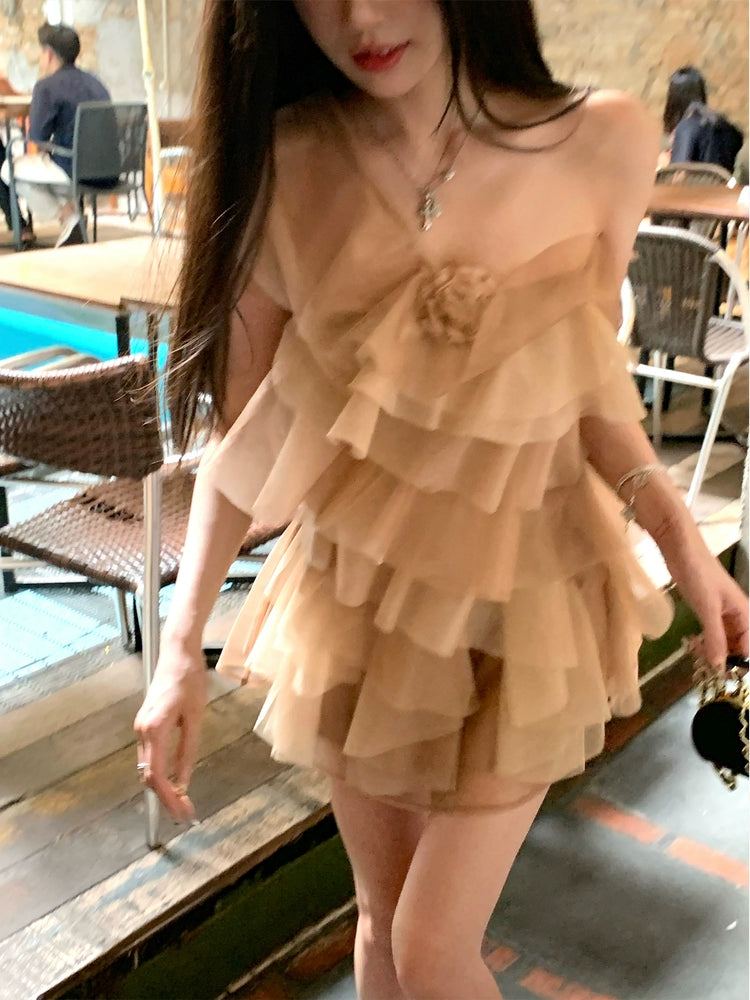 Layered Mesh Princess Dress