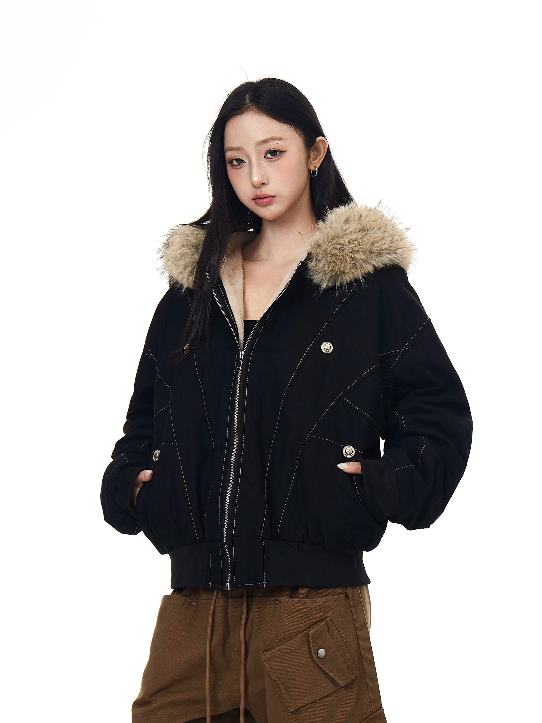Fur Hooded Parka Jacket