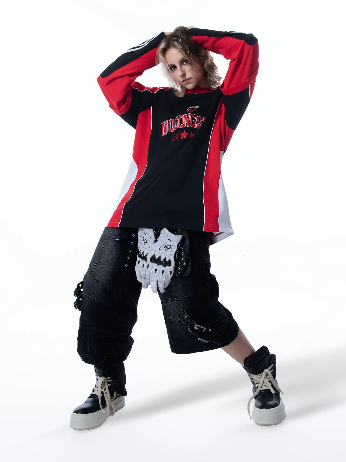 Sanhoostudio Detachable Strap Denim Pants