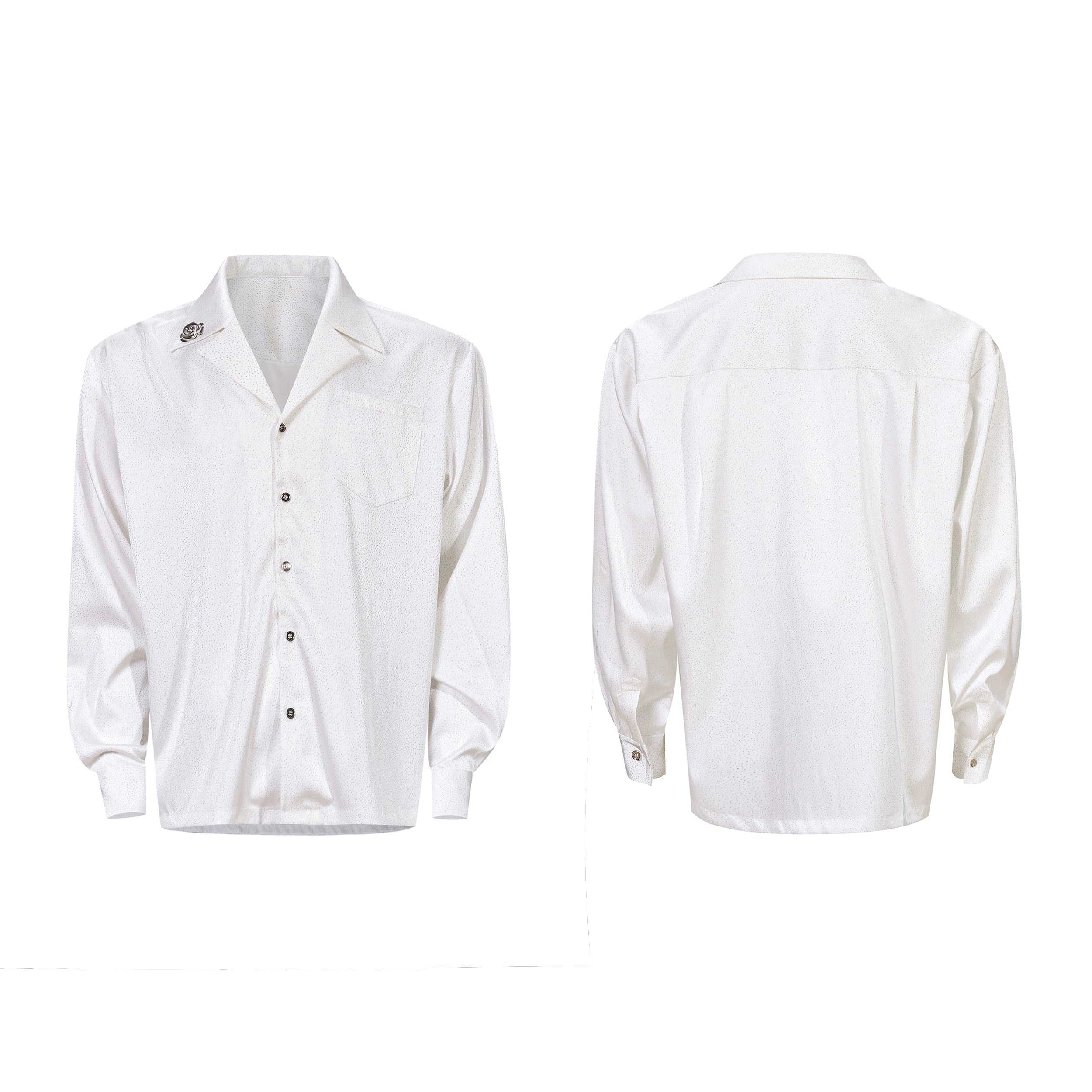 Luxury Rhinestone Rose Cuban Collar Shirt