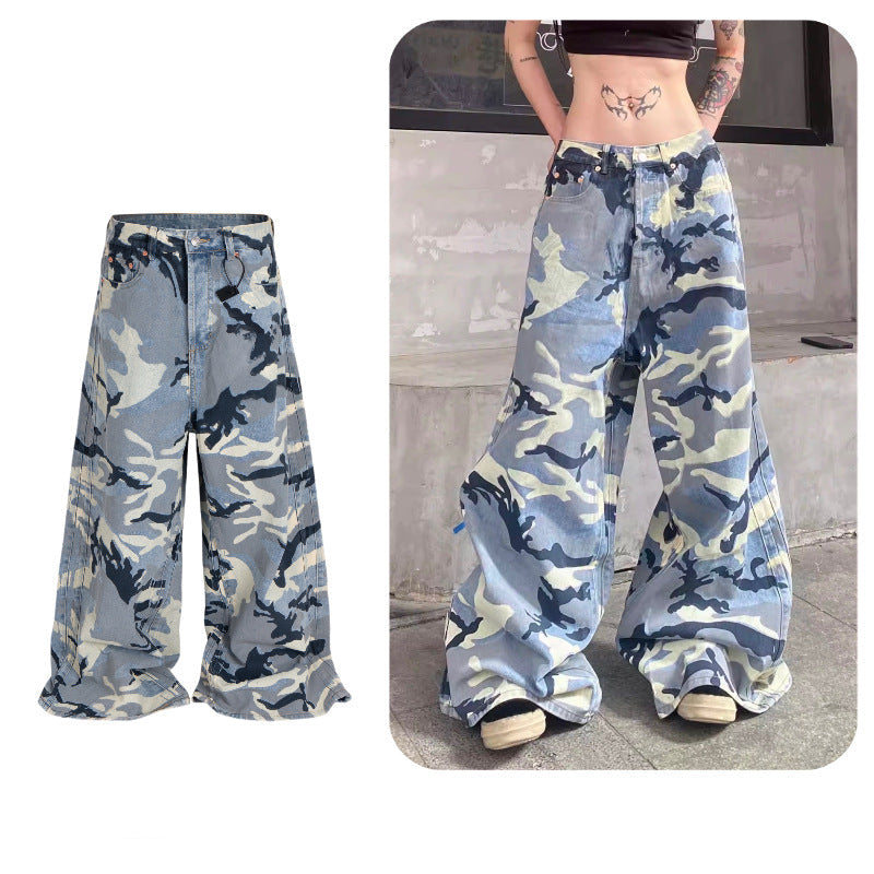 【25s Aug.】Vintage Washed Snow Camo Wide-Leg Pants