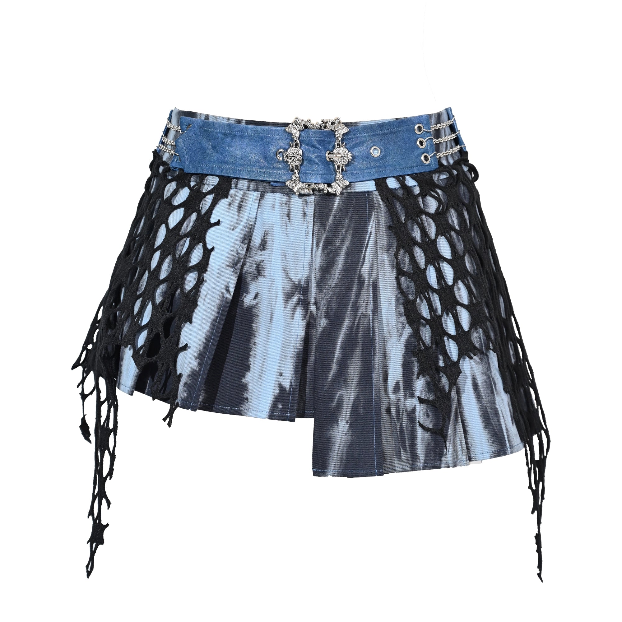 Punk Tie-Dye Pleated Skirt Set
