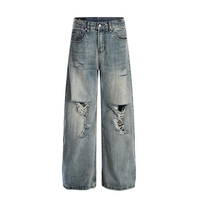 【25s Aug.】Vintage Washed Distressed Ripped Jeans