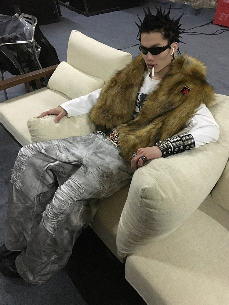 【25s Sep.】Vintage Washed Floor-Length Denim Pants