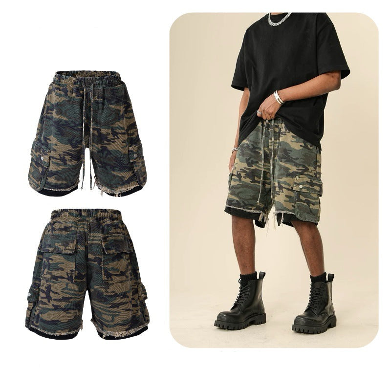 【25s Aug.】Vintage Washed Camo Cargo Shorts