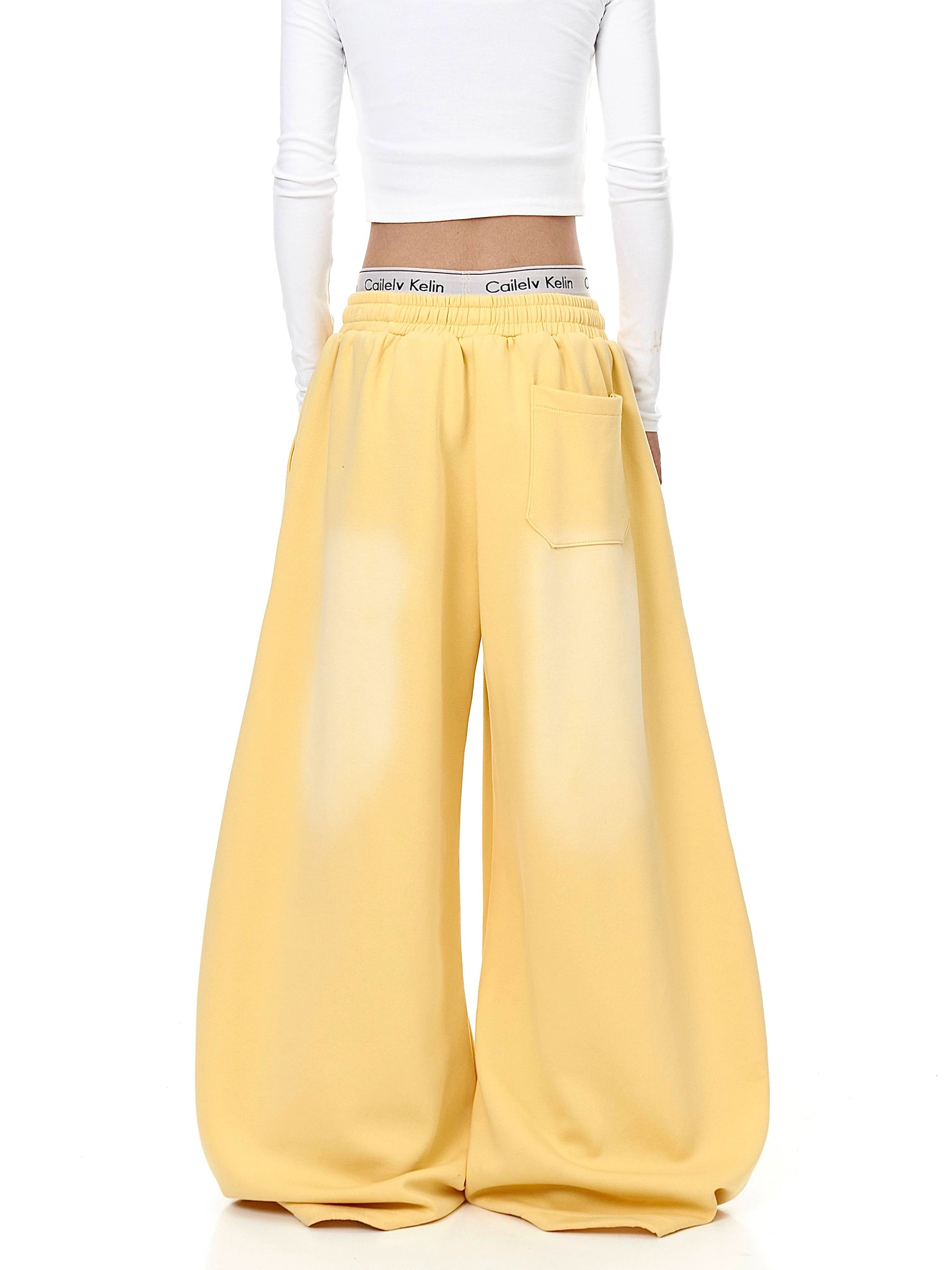 Washed Gradient Letter Print Sweatpants