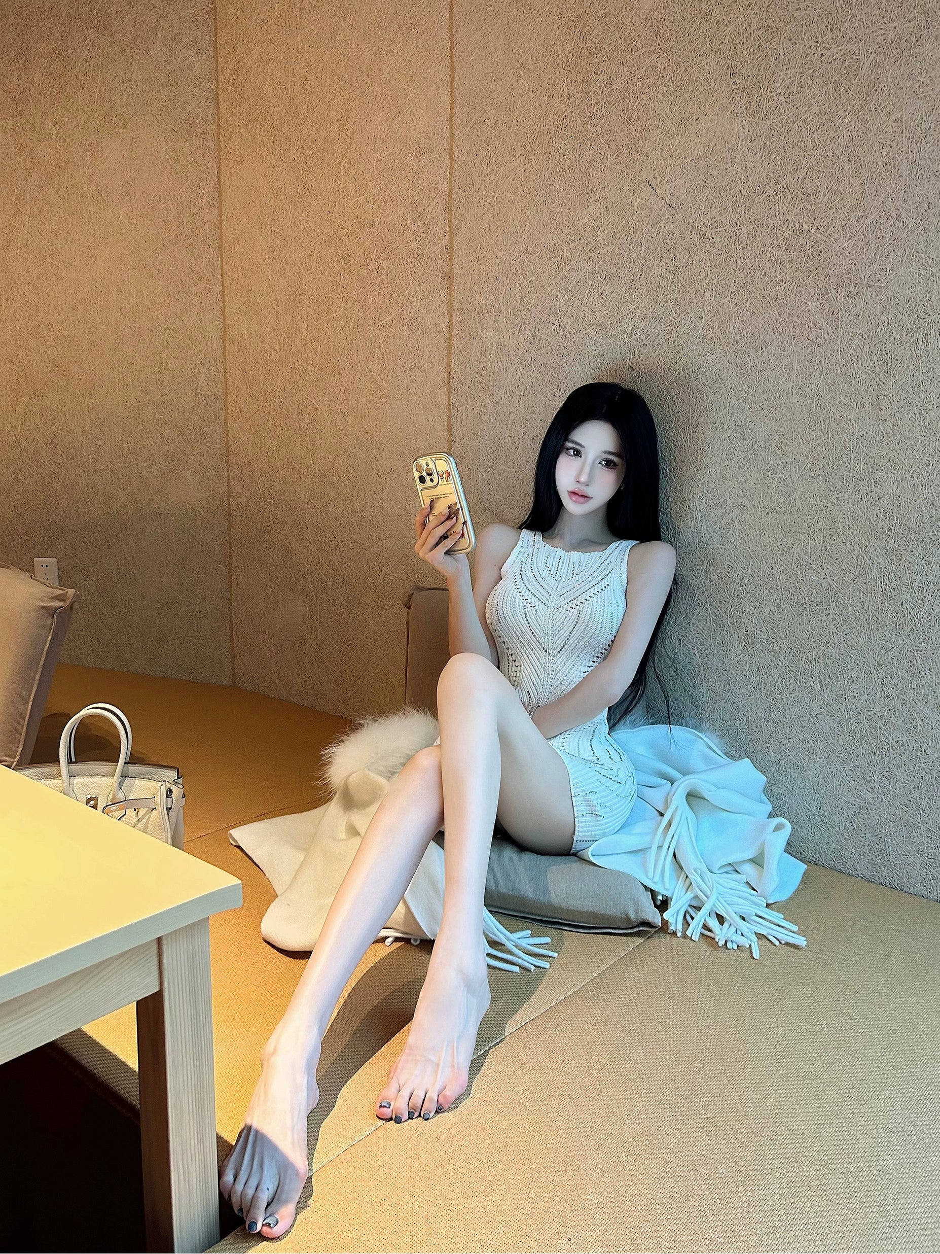 Pure White Knit Bodycon Dress