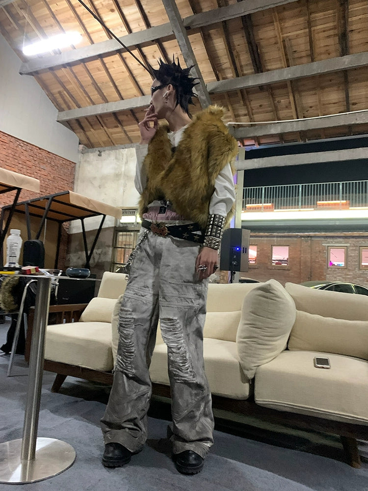 【25s Sep.】Vintage Washed Floor-Length Denim Pants