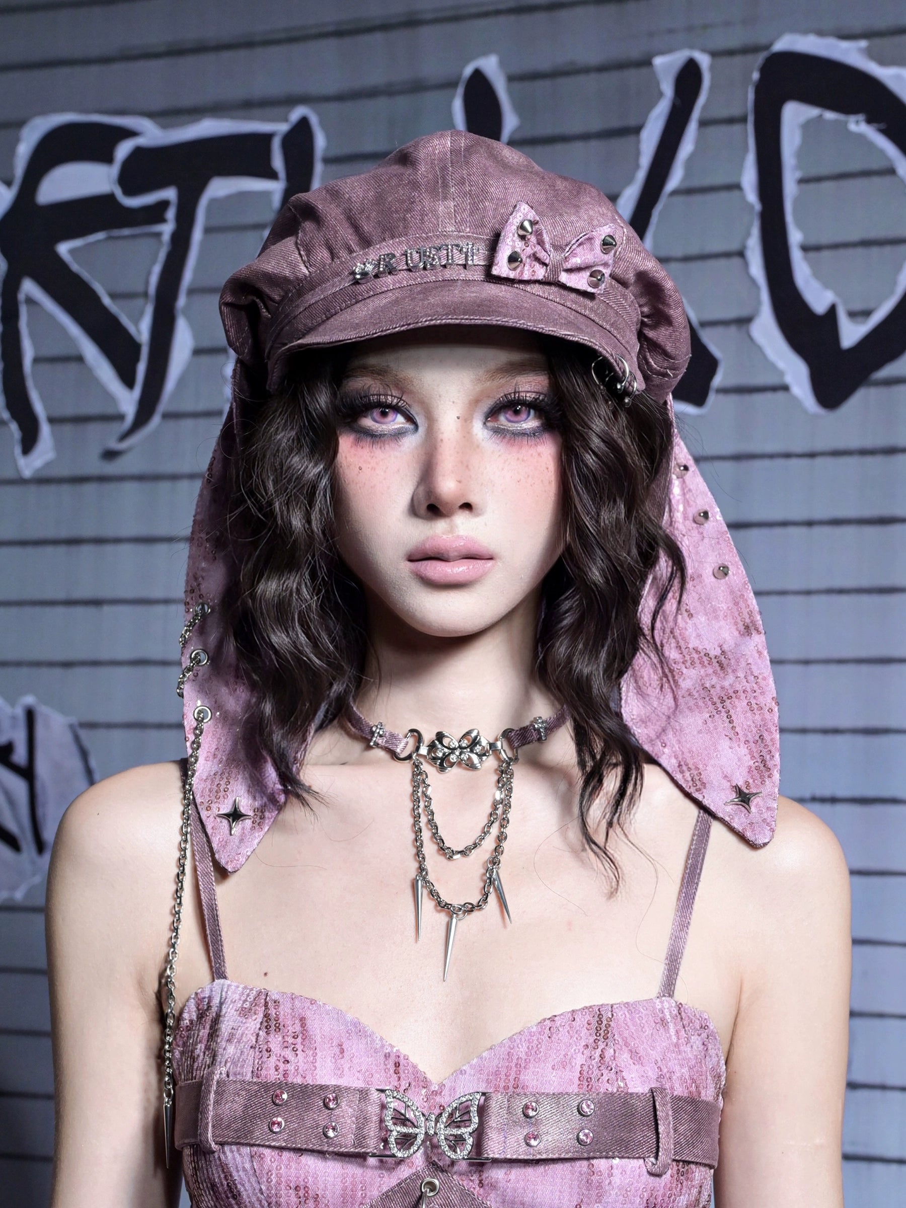 Studded Bunny Beret Hat