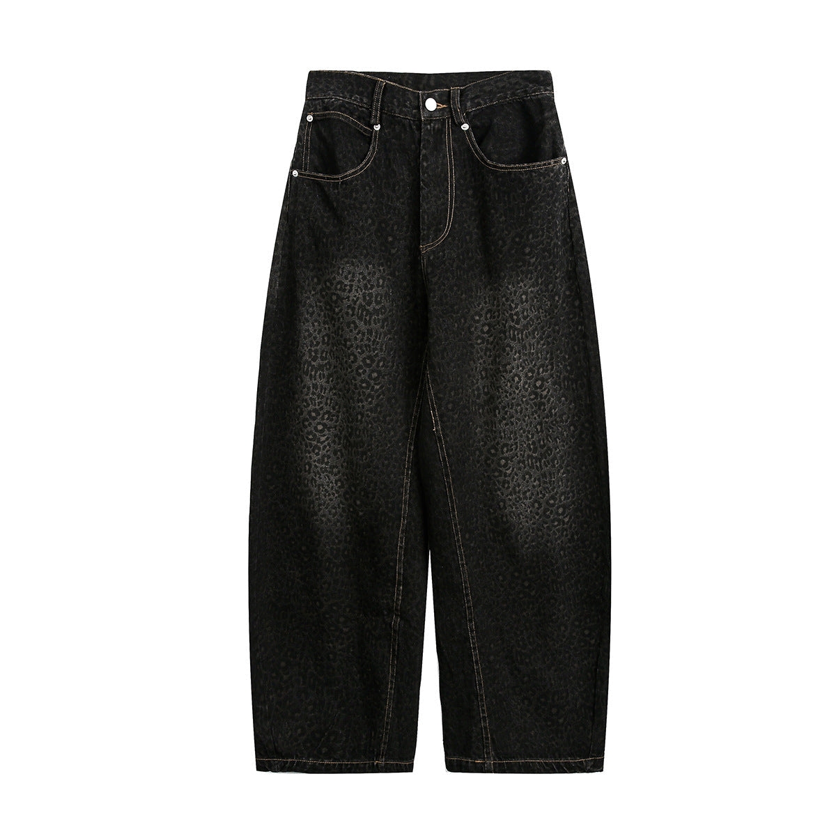 【25s Jul.】Leopard Print Scimitar Wide-Leg Jeans