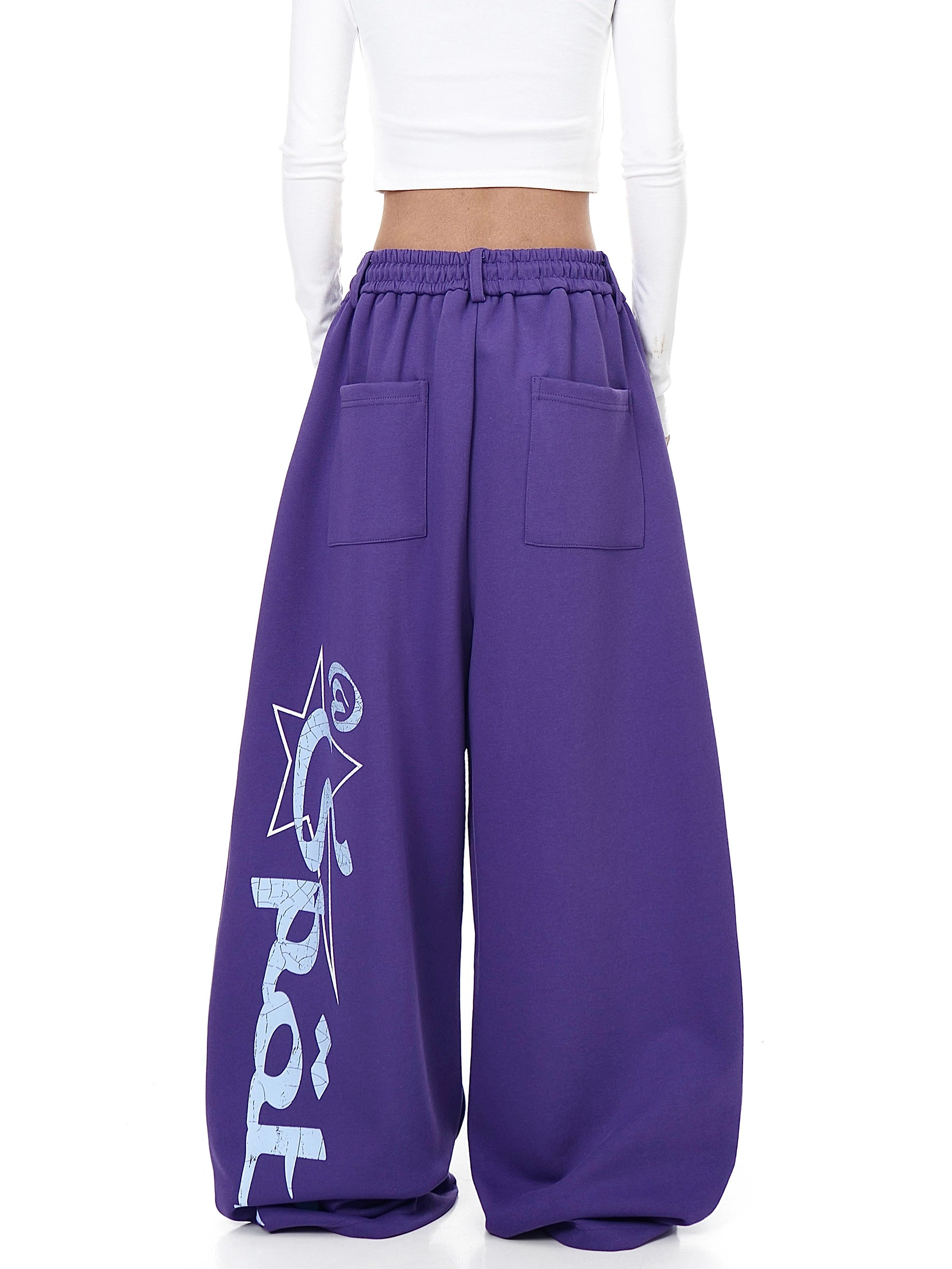 Graffiti Letter Print Straight-Leg Sweatpants