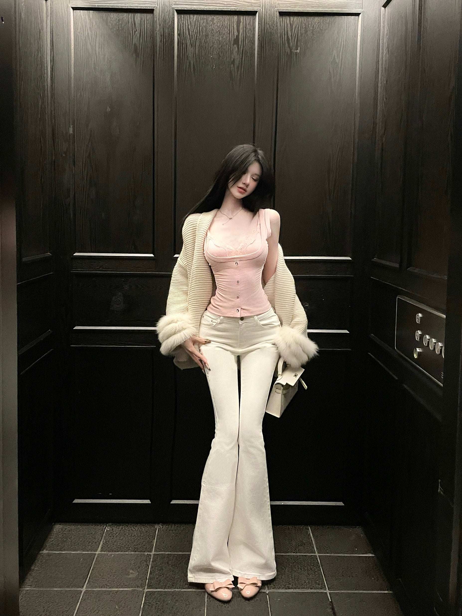 White Flared Denim Jeans