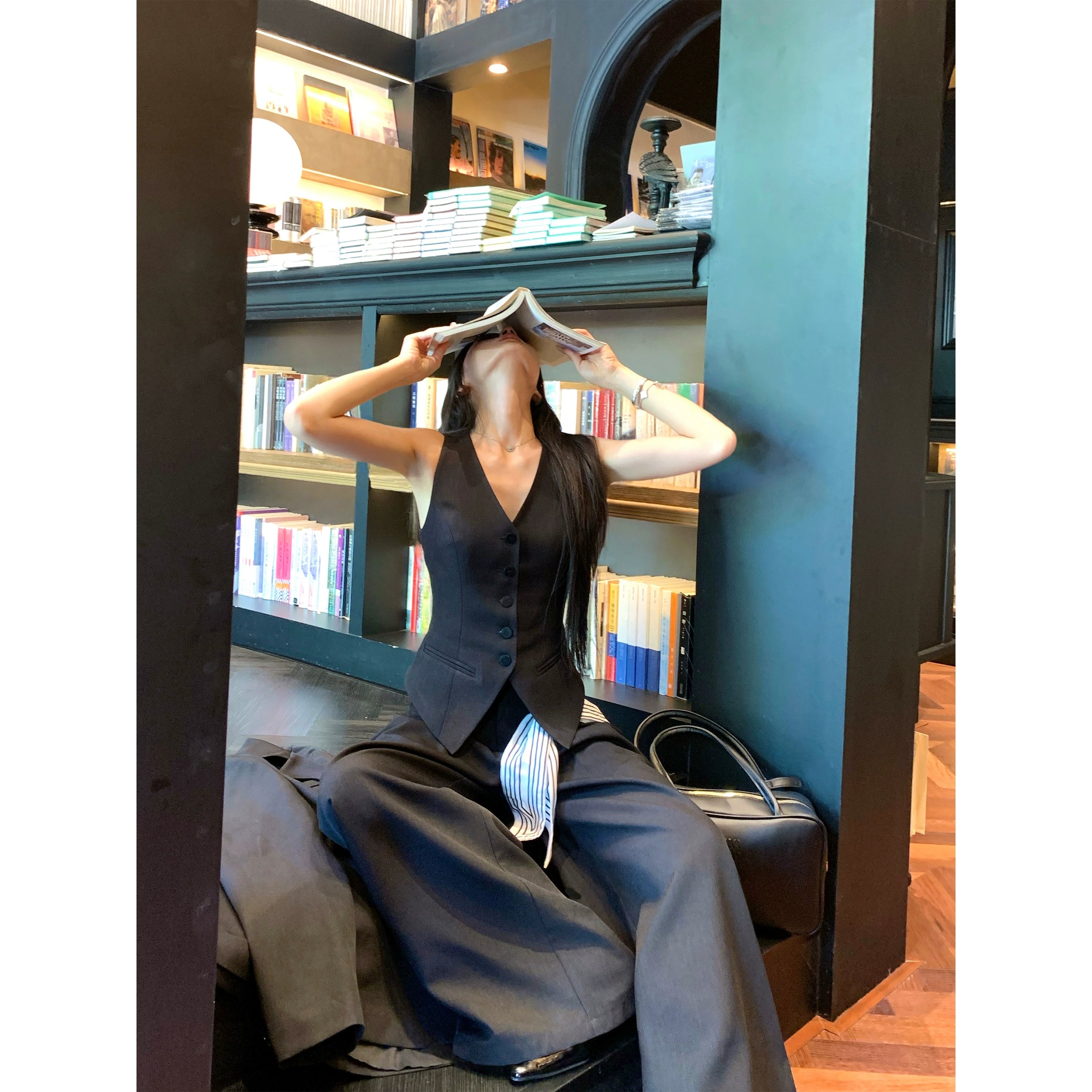 Vintage Blazer Vest Pants Set