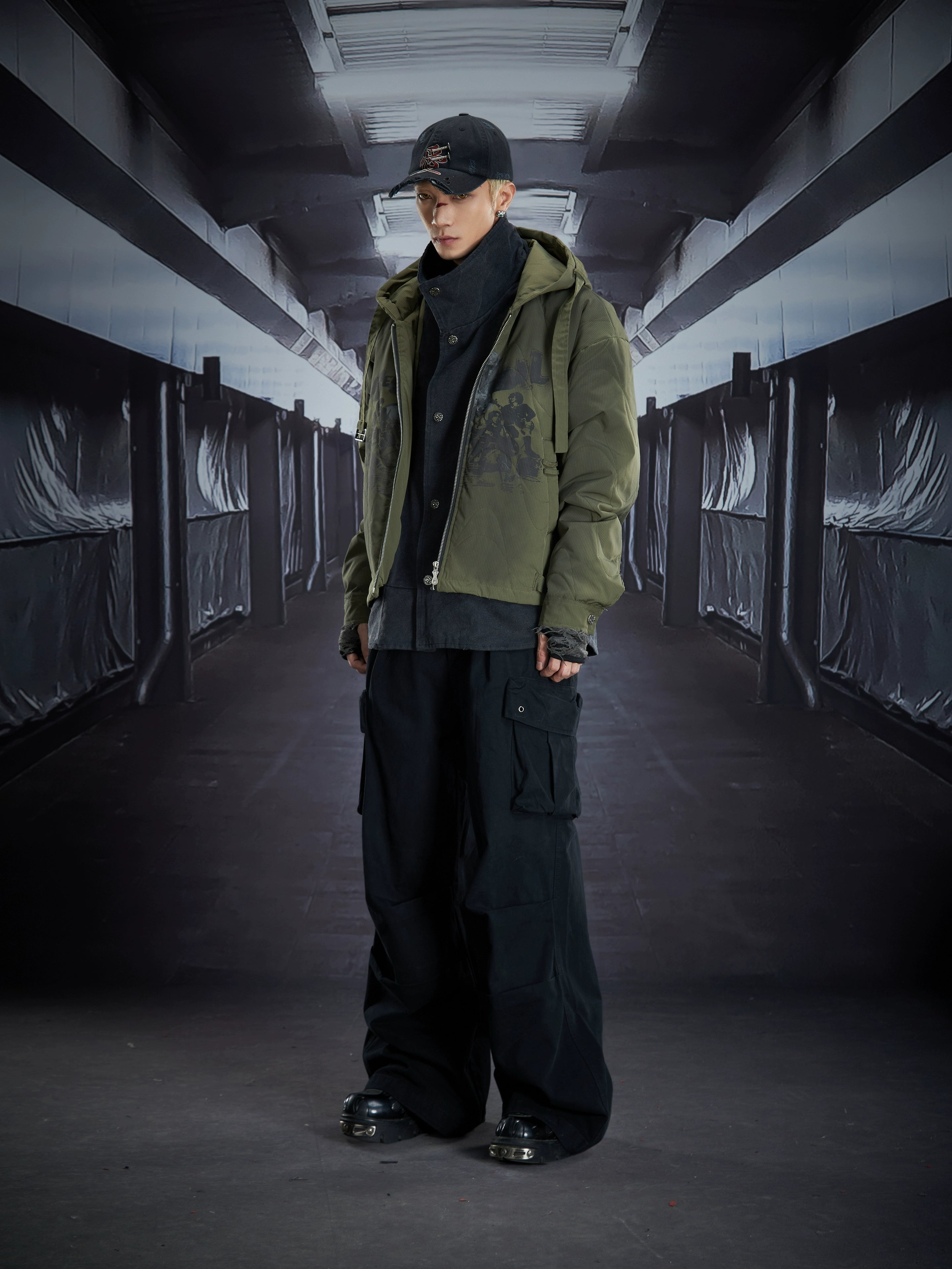 Urban Deconstructed Multi-Pocket Relaxed Cargo Trousers