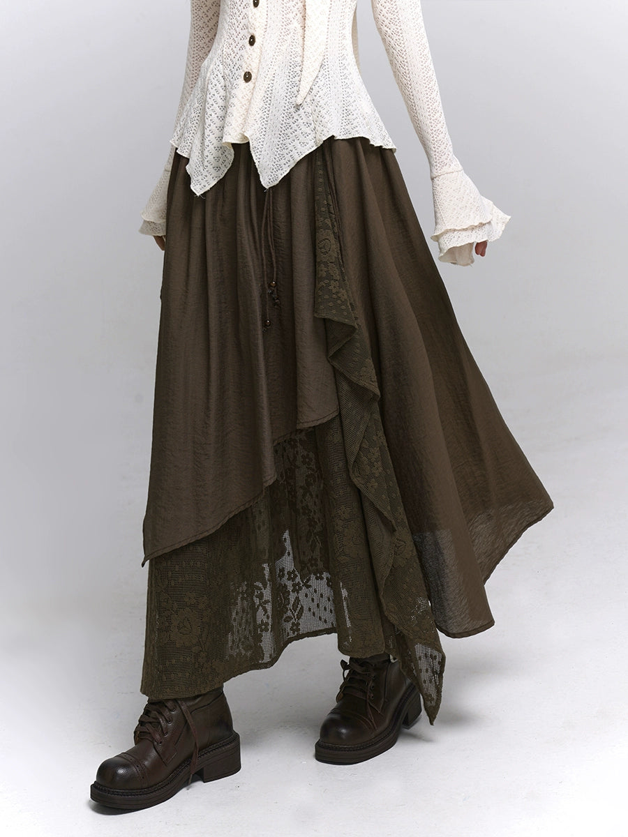 Brown Midi Skirt - Melard Wasteland Style