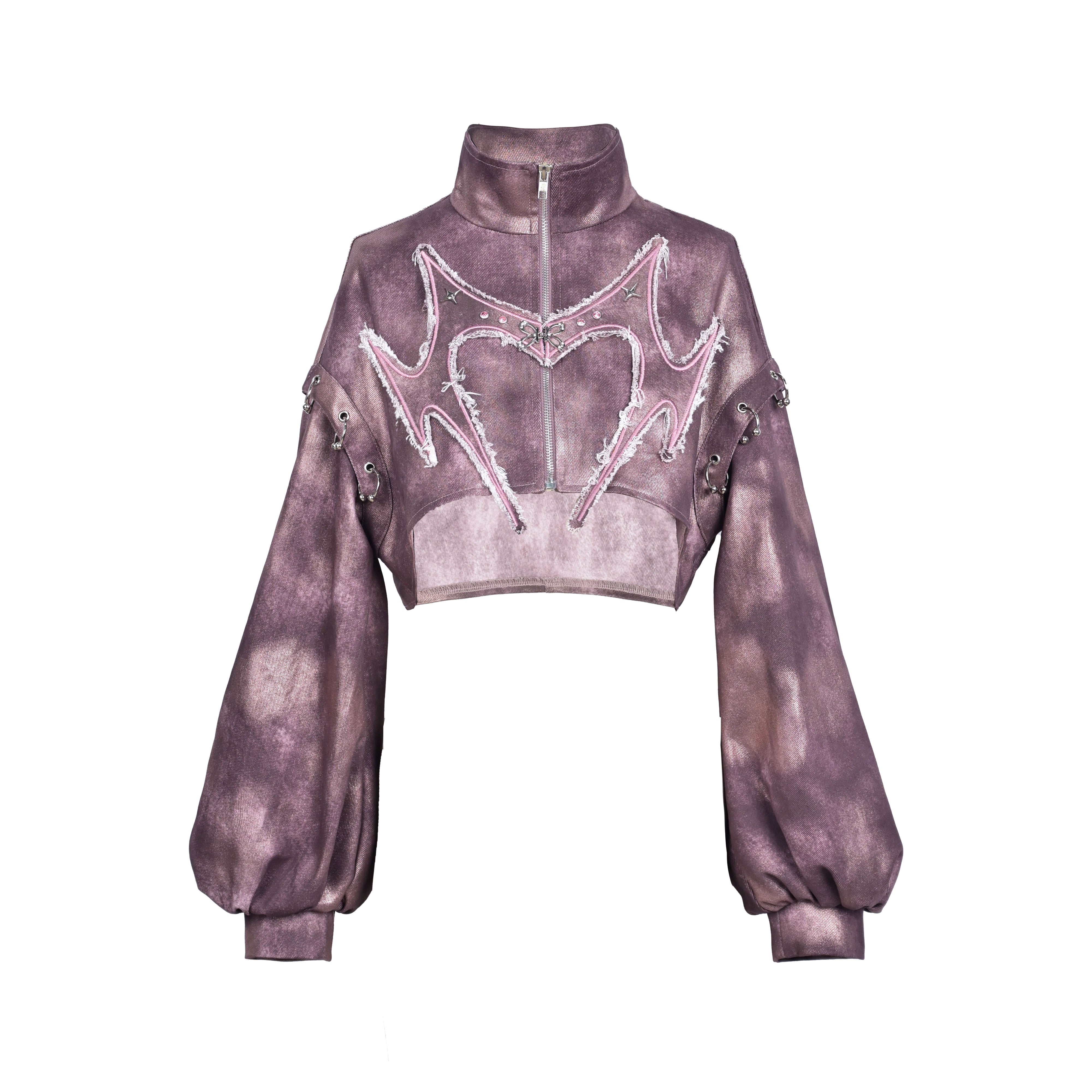 Studded Embroidered Denim Jacket