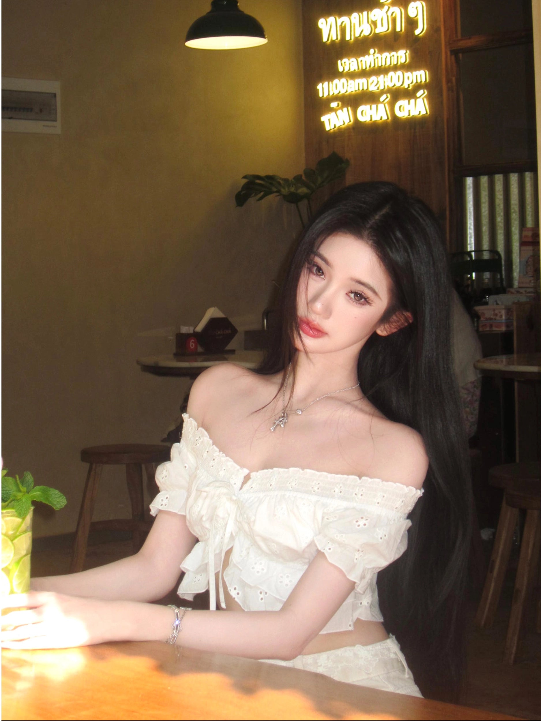 French Lace Off-Shoulder Top