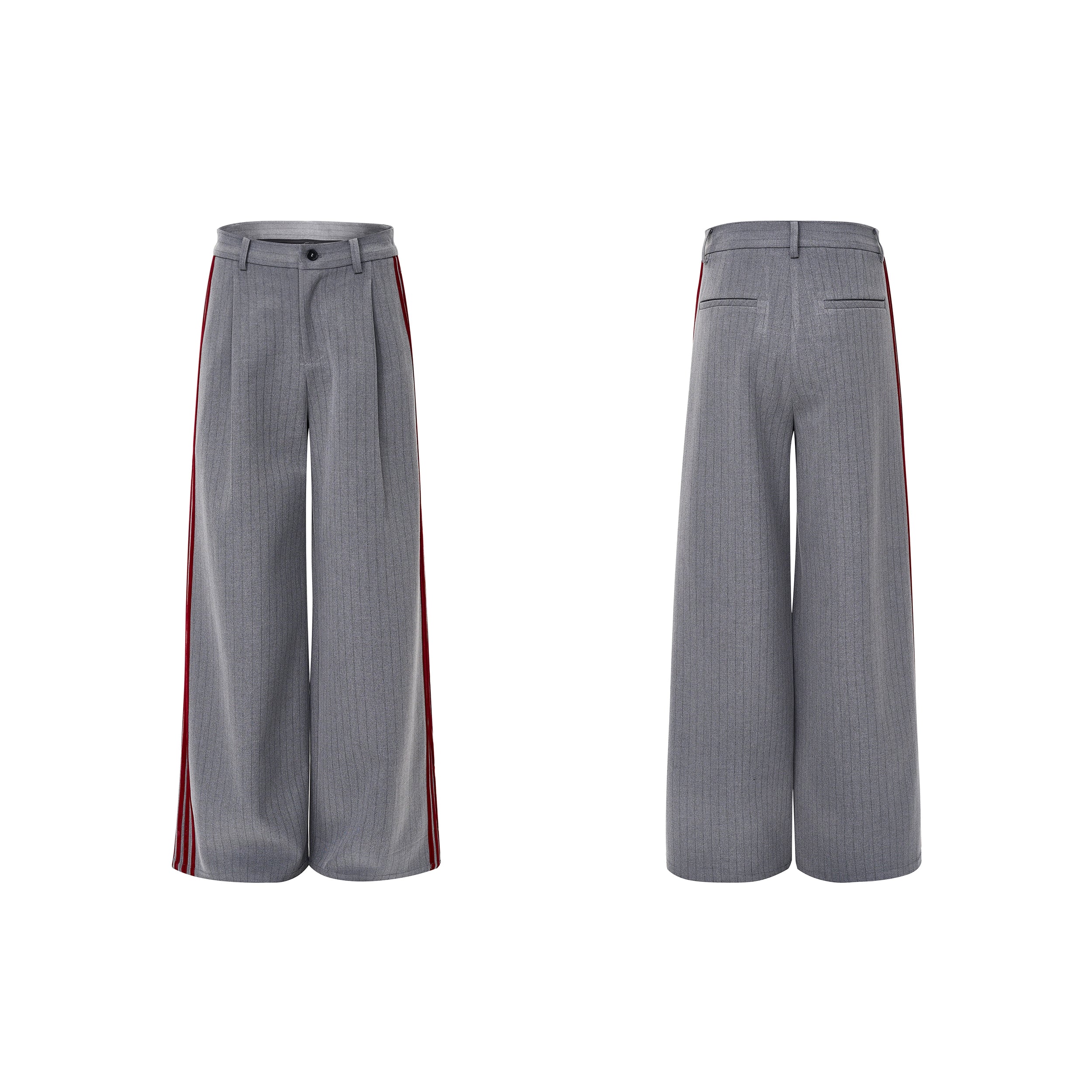 Gray Stripe Shoulder Suit Jacket Set