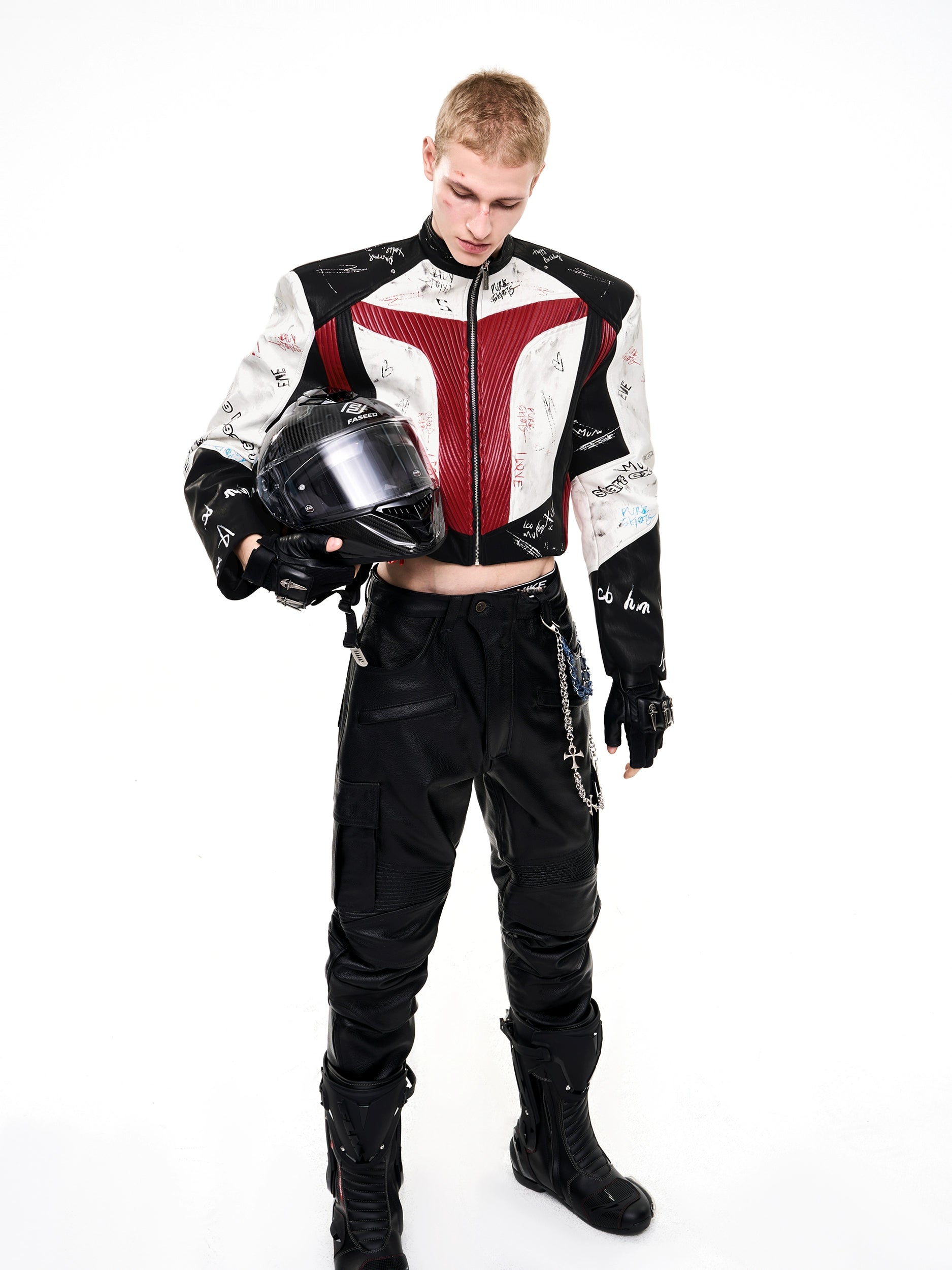 Graffiti Racing Leather Moto Jacket