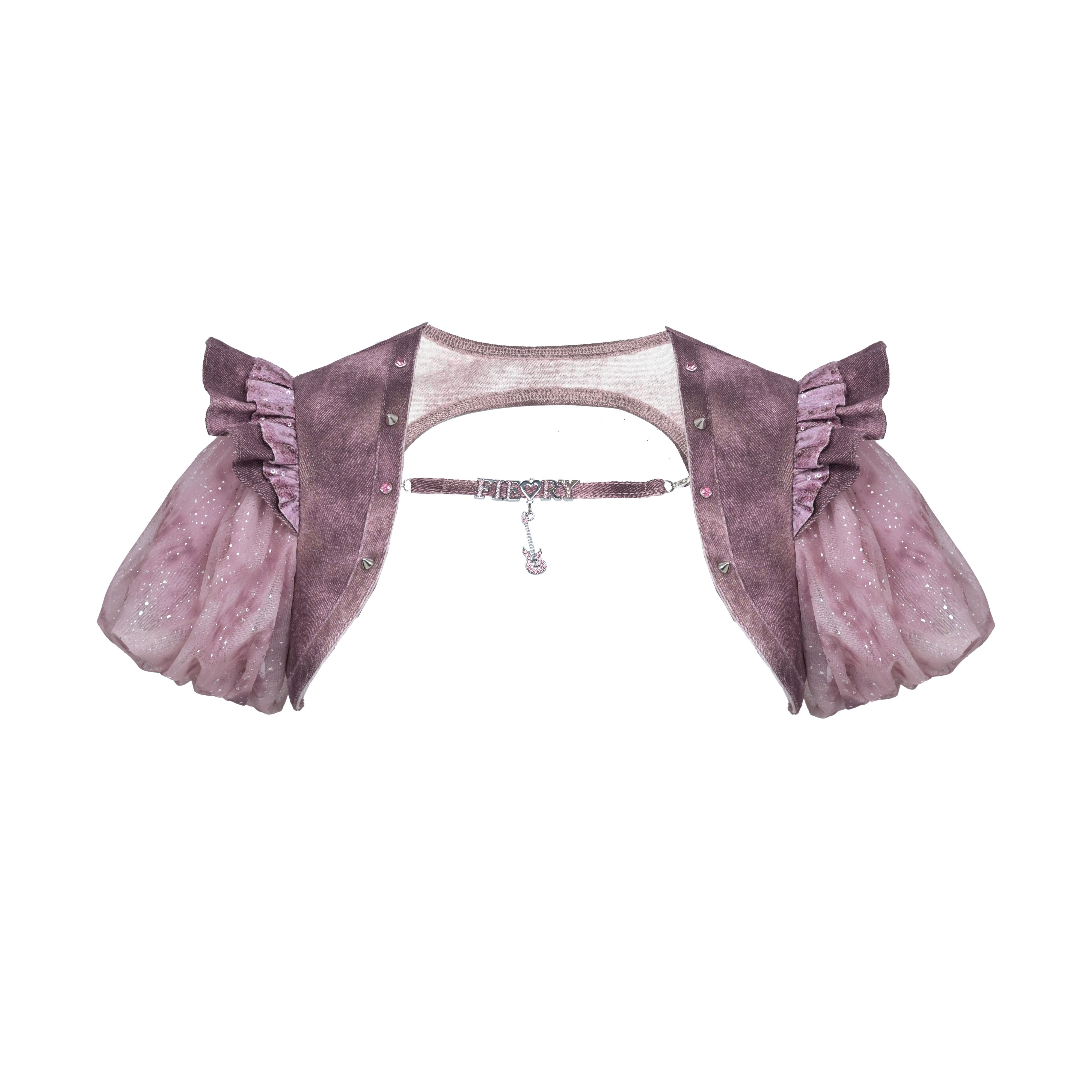 Puff Sleeve Heart Strap Top Set