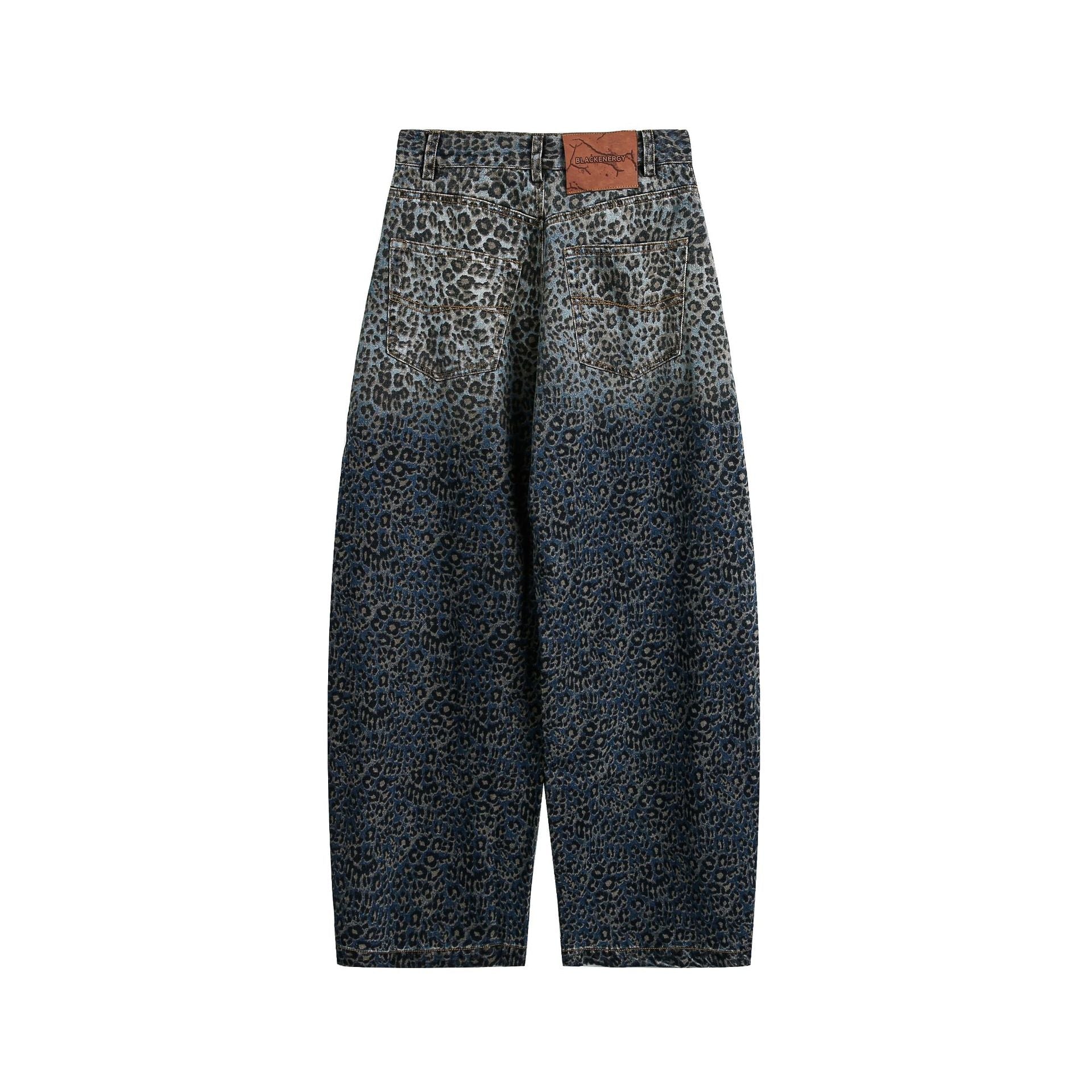 【25s Jul.】Leopard Print Scimitar Wide-Leg Jeans