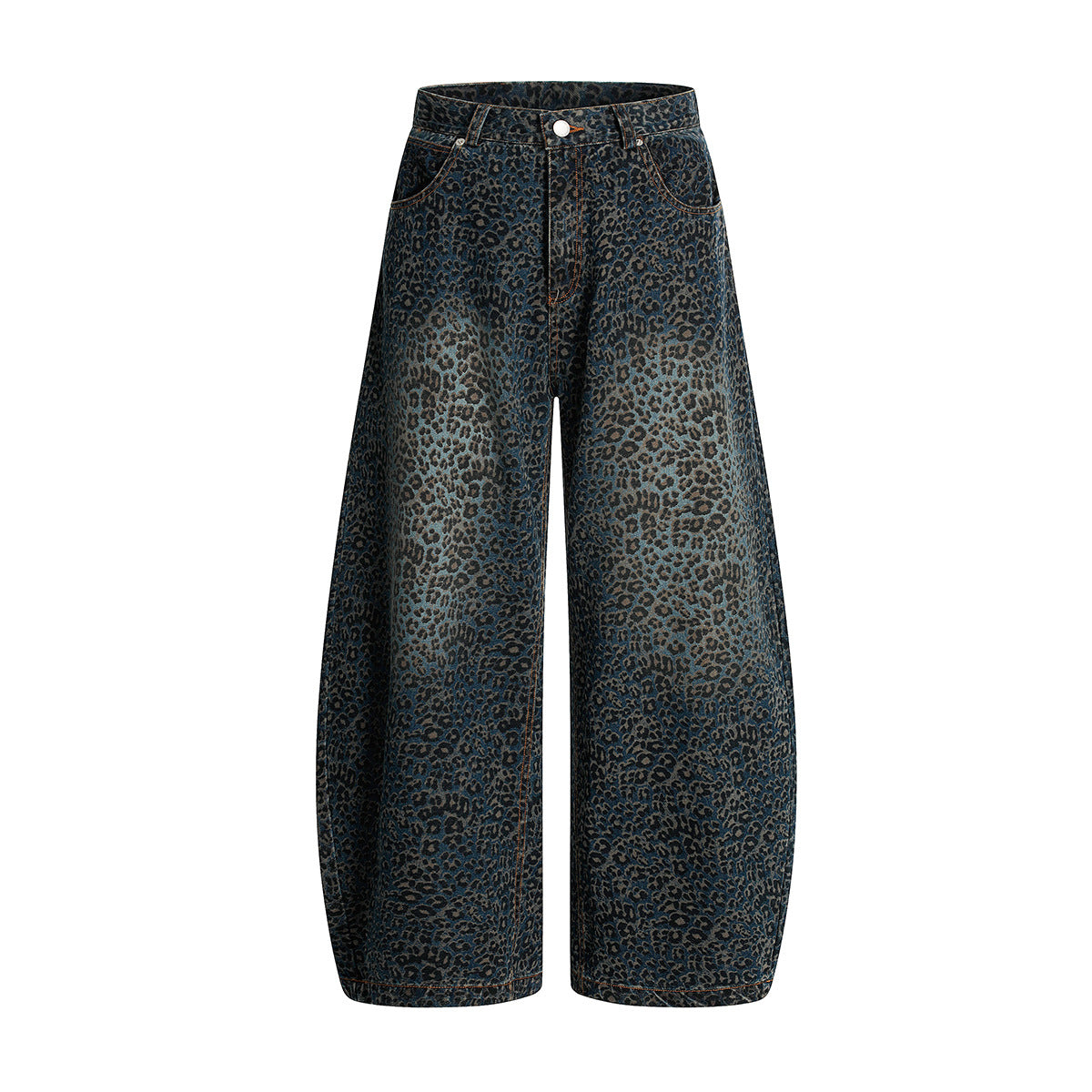 【25s Jul.】Leopard Print Scimitar Wide-Leg Jeans