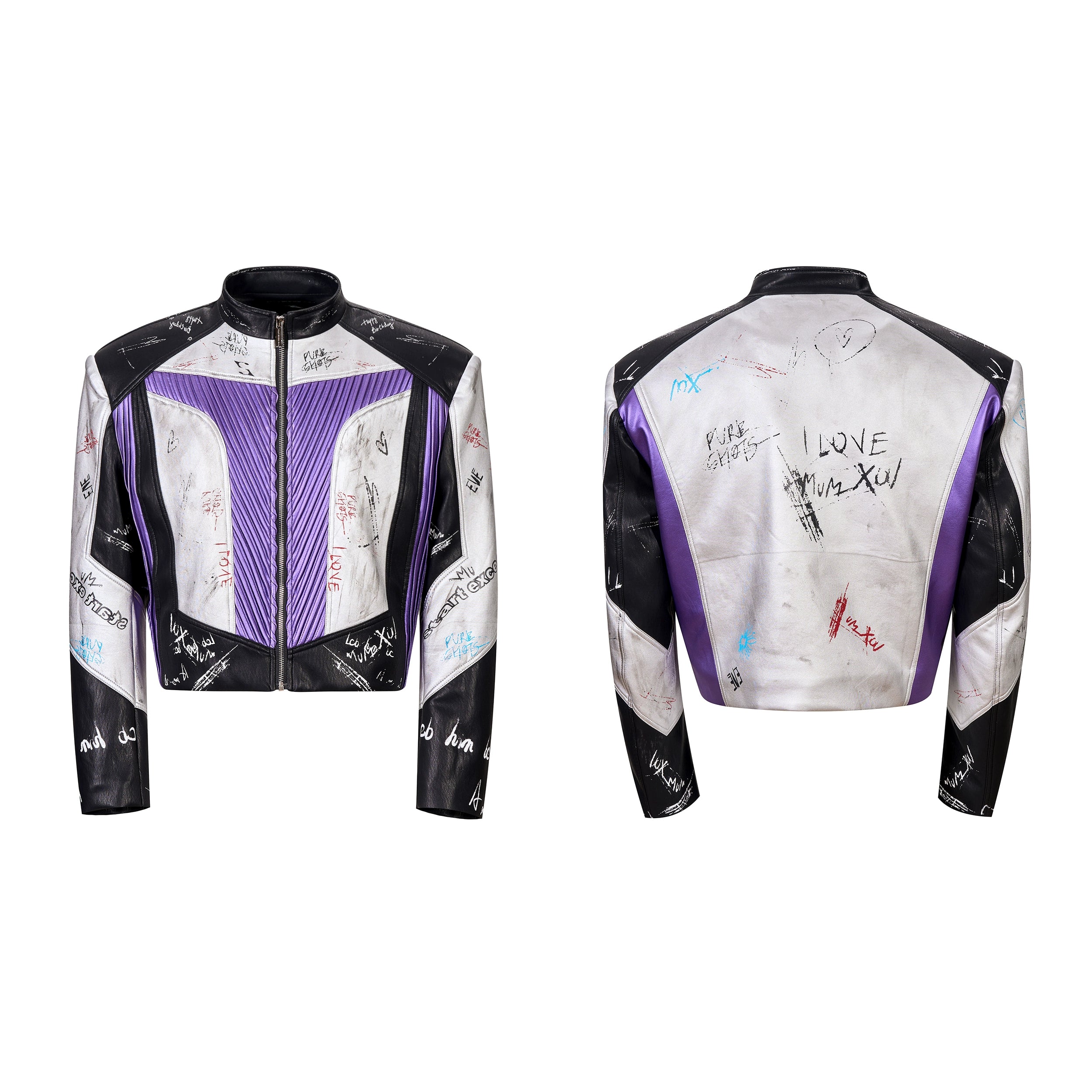 Graffiti Racing Leather Moto Jacket